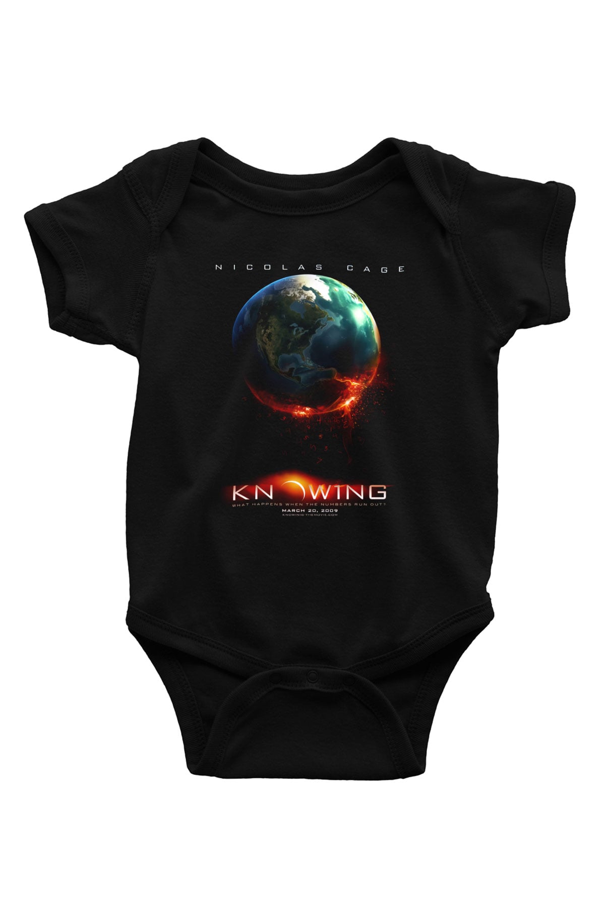 Unisex Kehanet (Knowing) Baskılı Siyah Bebek Body - Zıbın
