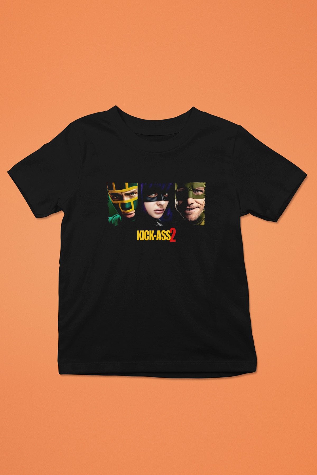 Unisex Kick Ass 2 Baskılı Siyah Çocuk Tshirt