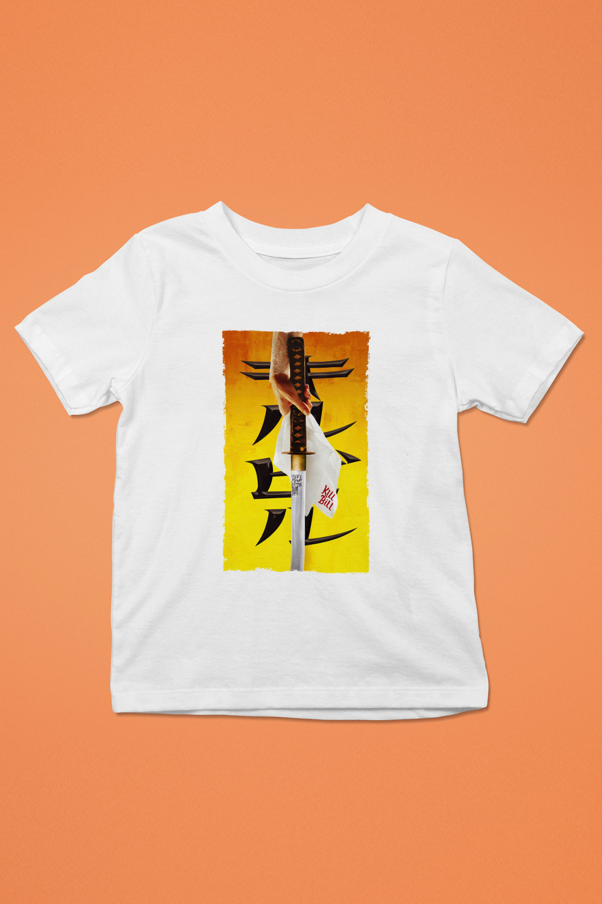 Unisex Kill Bill Baskılı Beyaz Çocuk Tişört