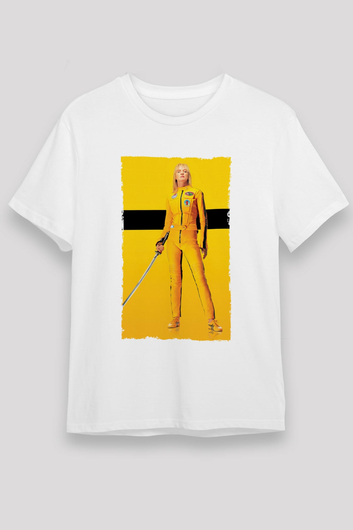 Unisex Kill Bill Baskılı Beyaz Tshirt