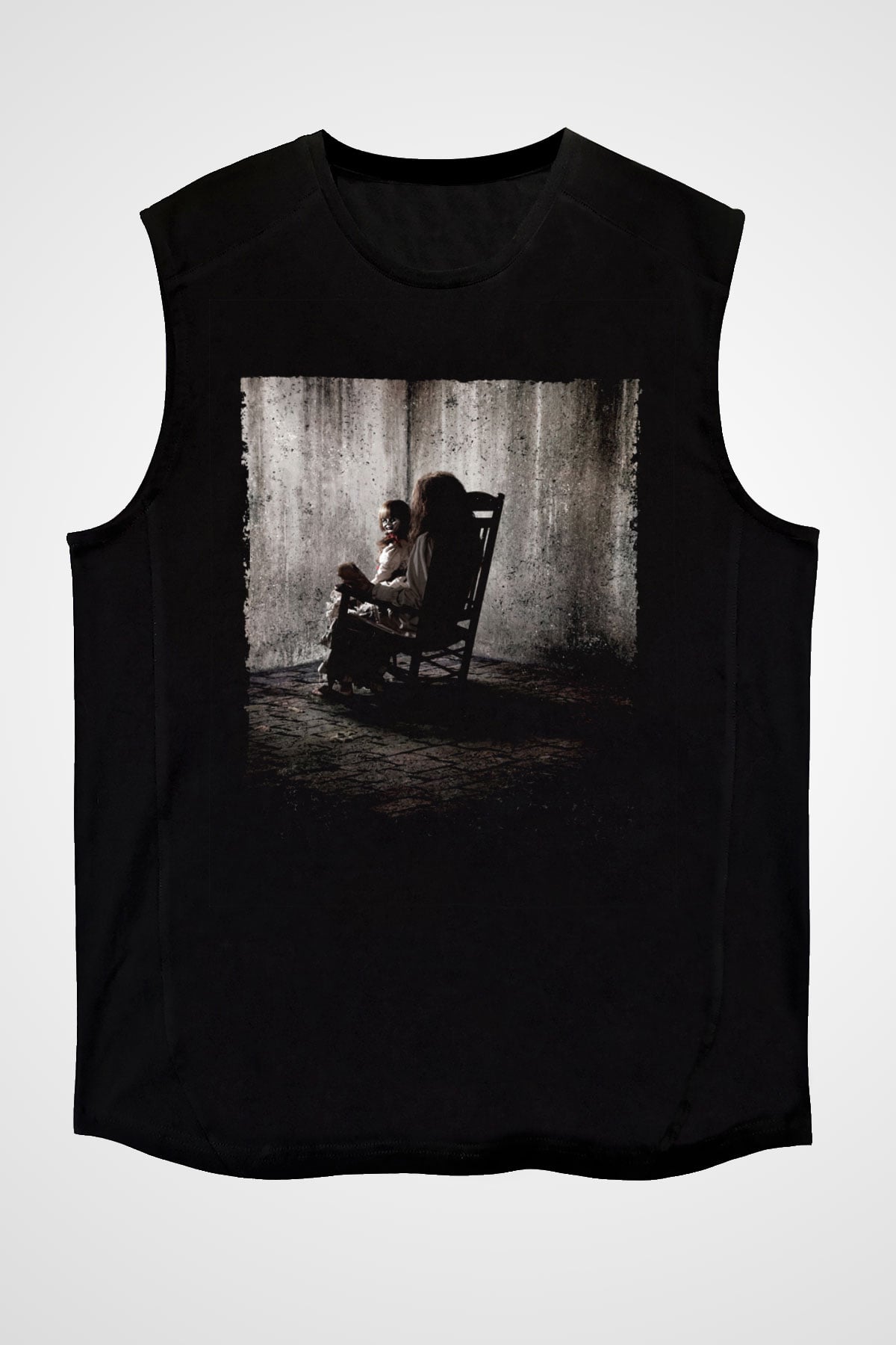 Unisex Korku Seansı (The Conjuring) Baskılı Siyah Kolsuz Tişört