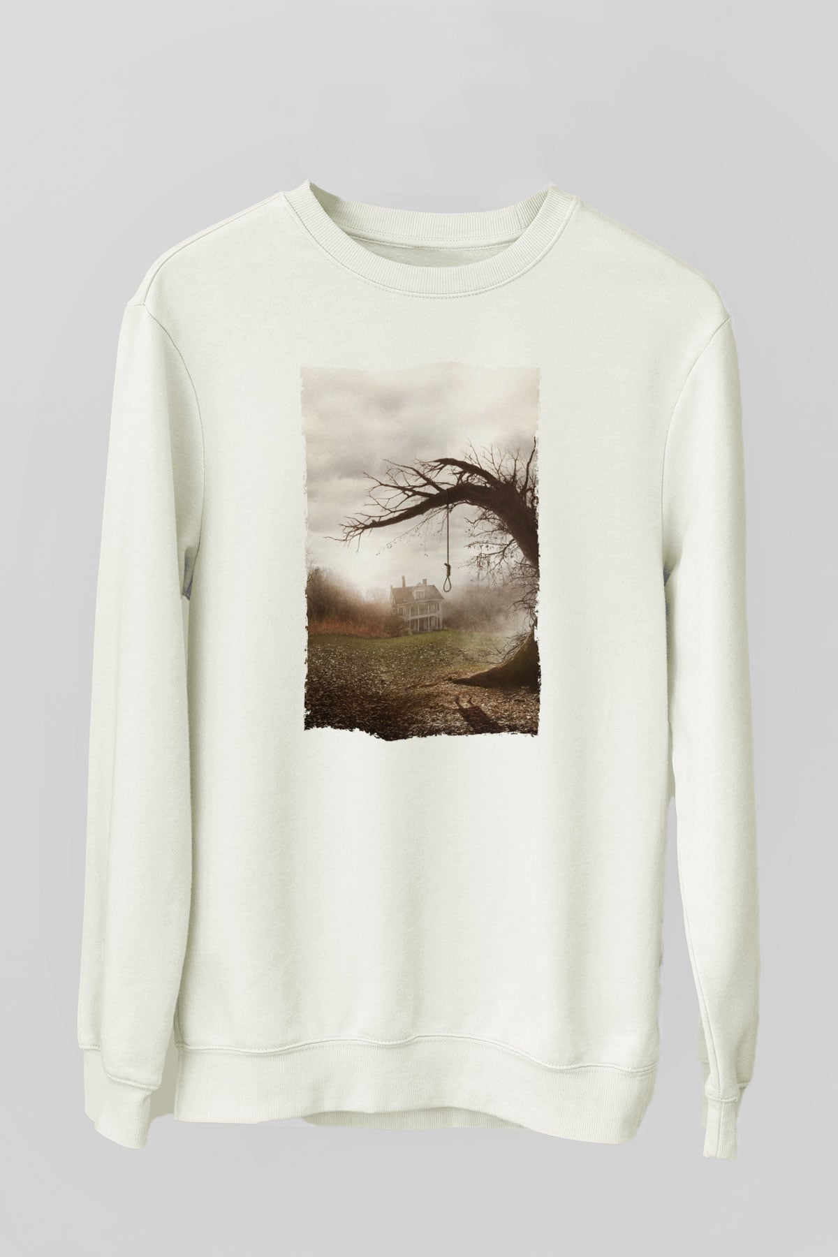Unisex Korku Seansı (The Conjuring) Baskılı Beyaz Sweatshirt