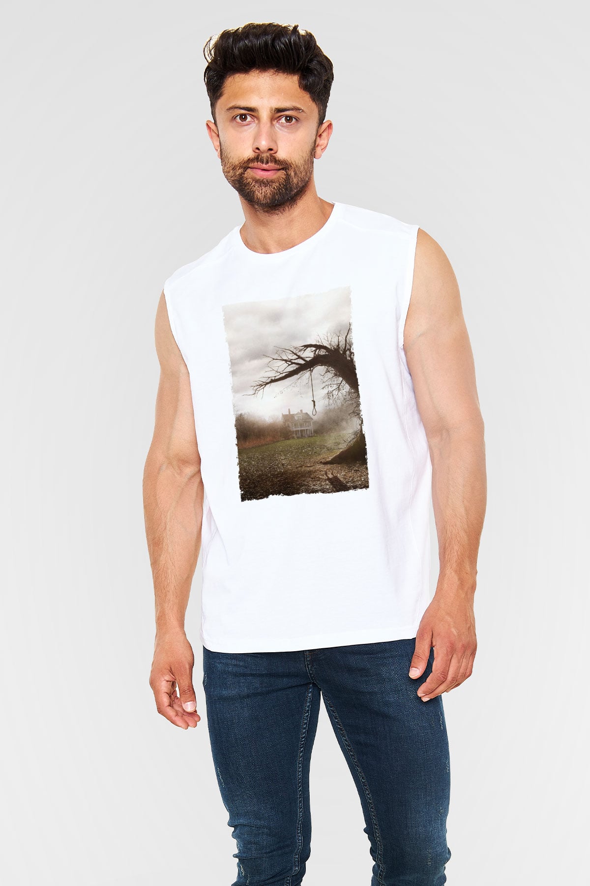 Unisex Korku Seansı (The Conjuring) Baskılı Beyaz Kolsuz Tshirt