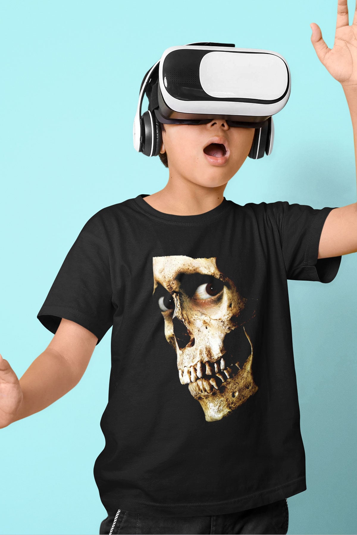 Unisex Kötü Ruh (Evil Dead) Baskılı Siyah Çocuk T-shirt