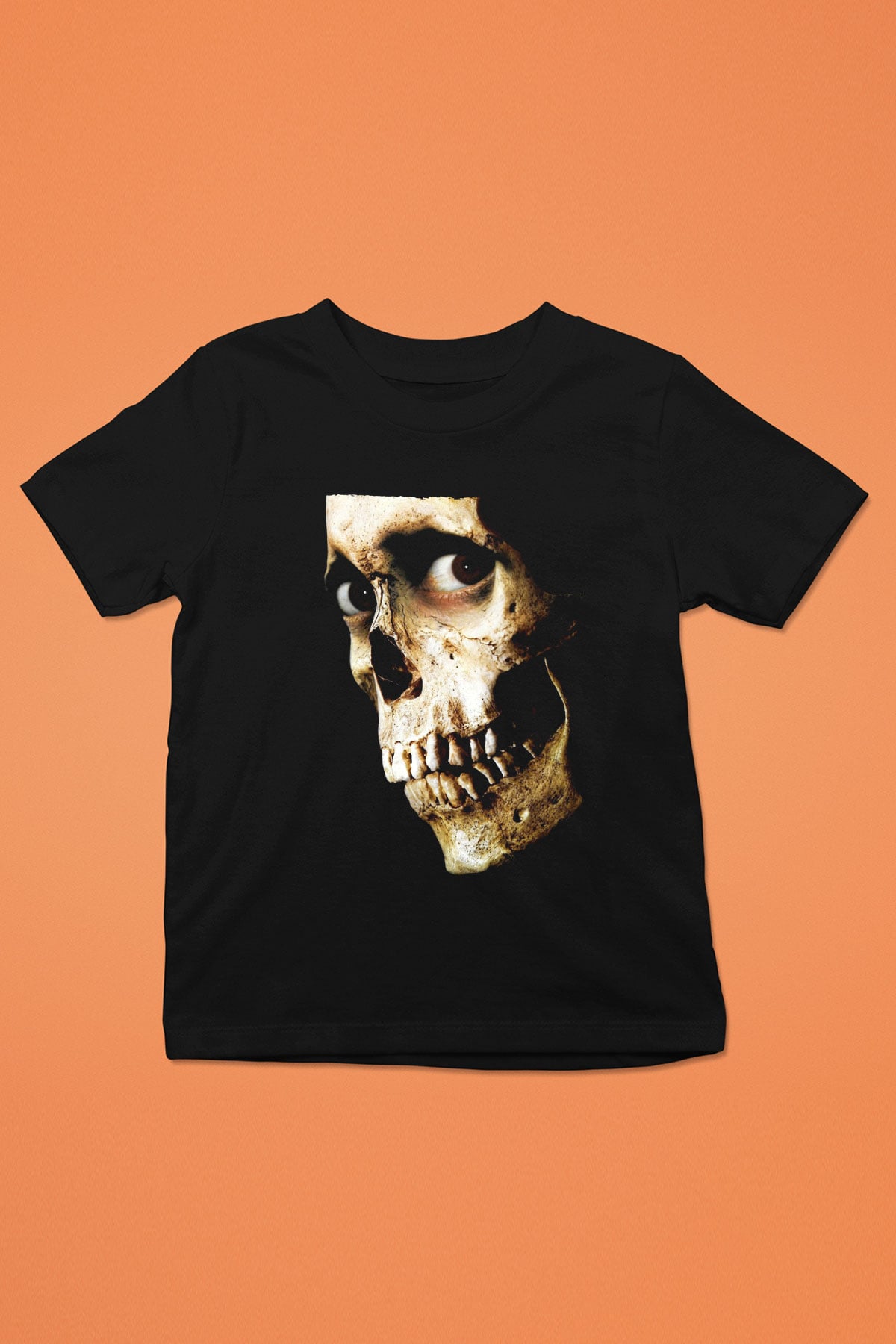 Unisex Kötü Ruh (Evil Dead) Baskılı Siyah Çocuk T-shirt