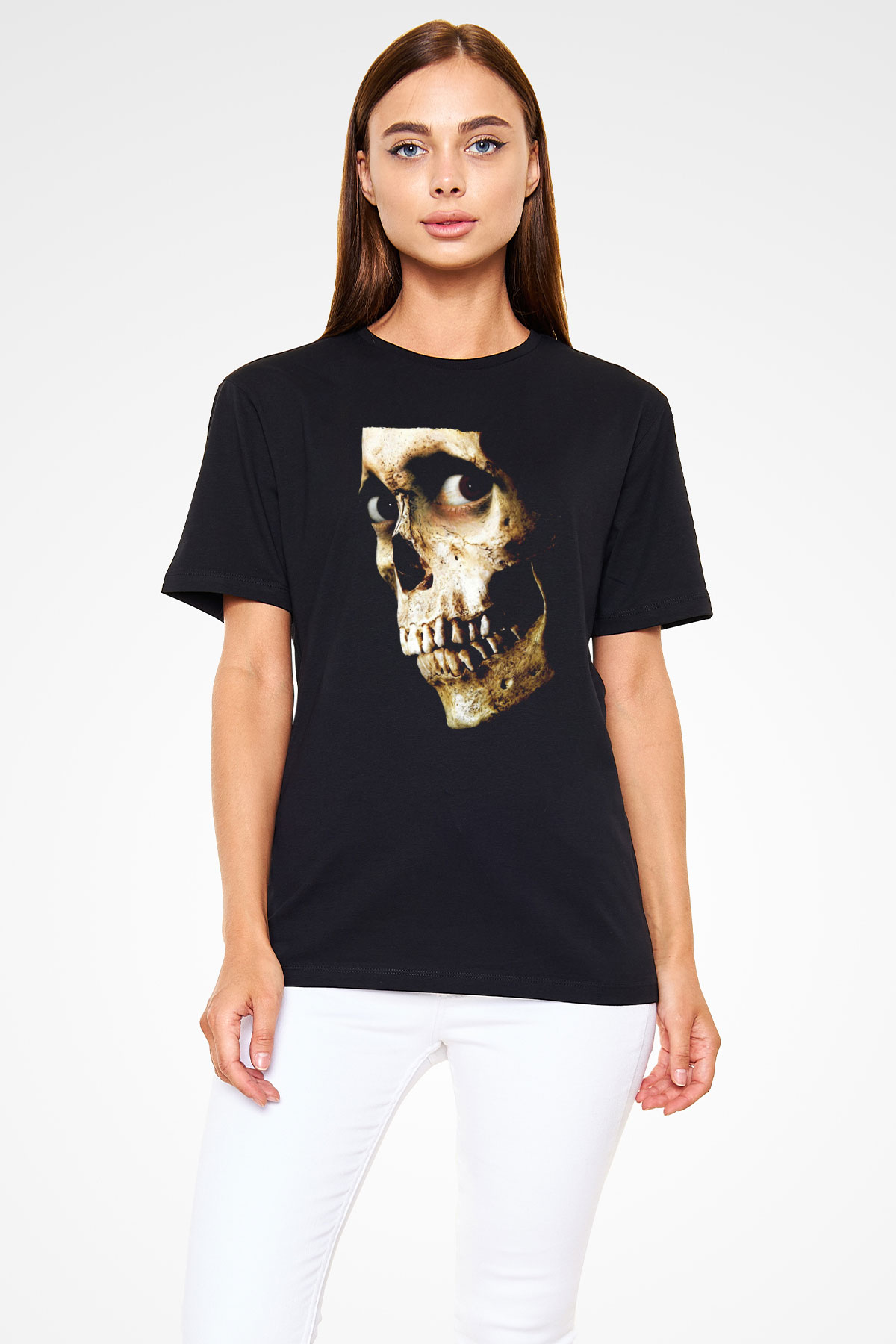 Unisex Kötü Ruh (Evil Dead) Baskılı Siyah T-shirt