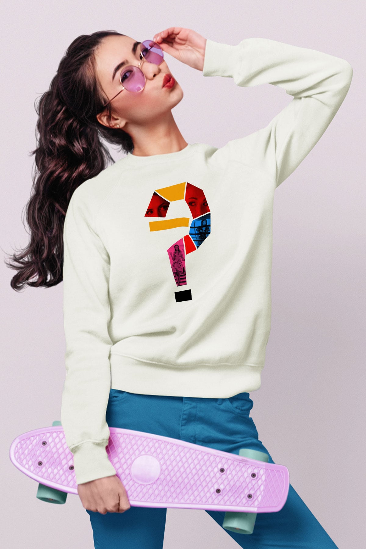 Unisex Küçük Bir Rica - A Simple Favor Baskılı Beyaz Sweatshirt