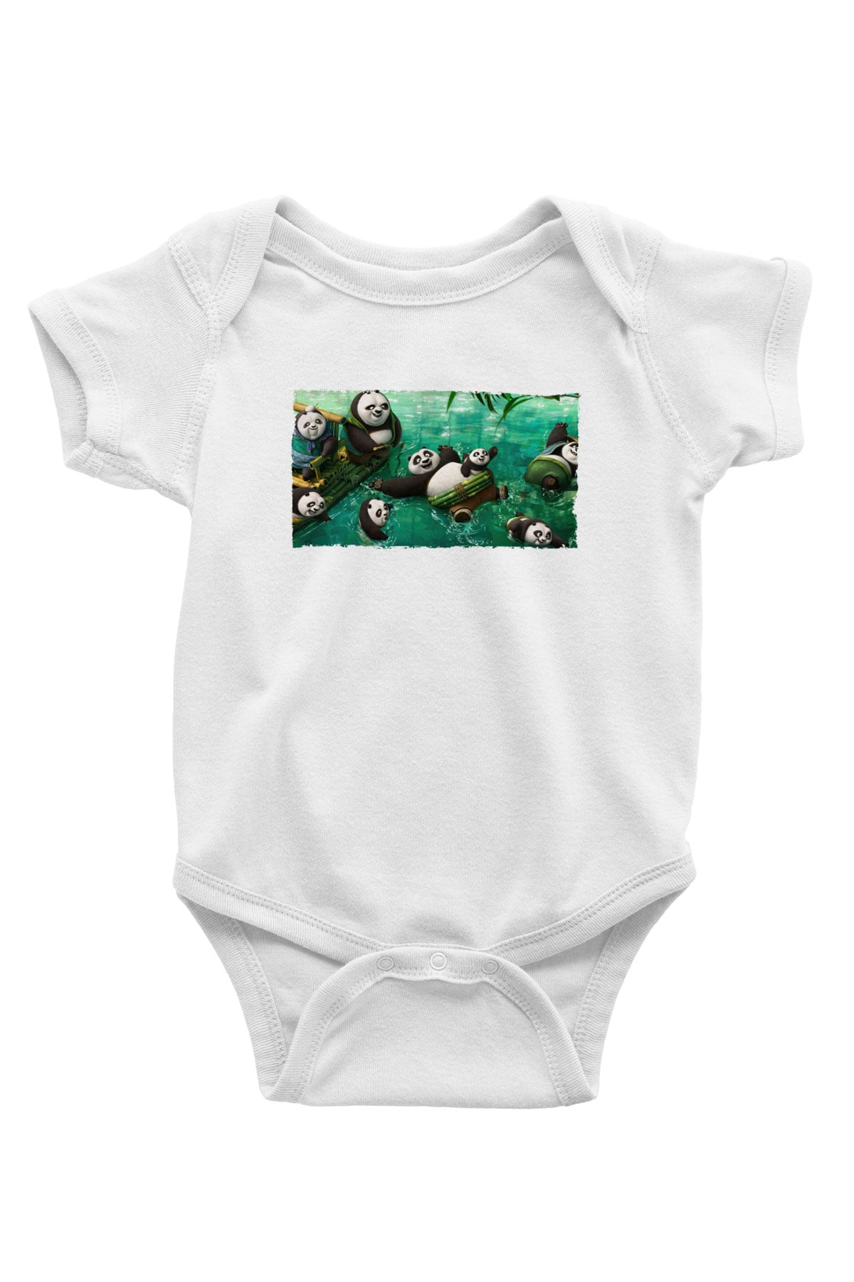 Unisex Kung Fu Panda Baskılı Bebek Body - Zıbın