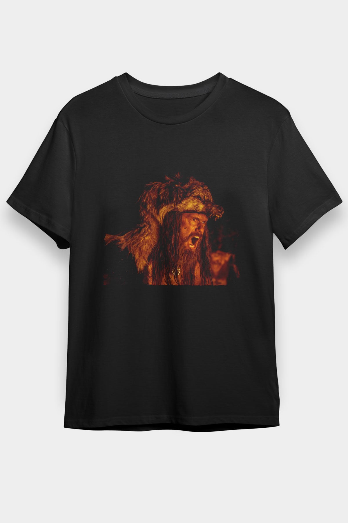 Unisex Kuzeyli (The Northman) Baskılı Siyah T-Shirt