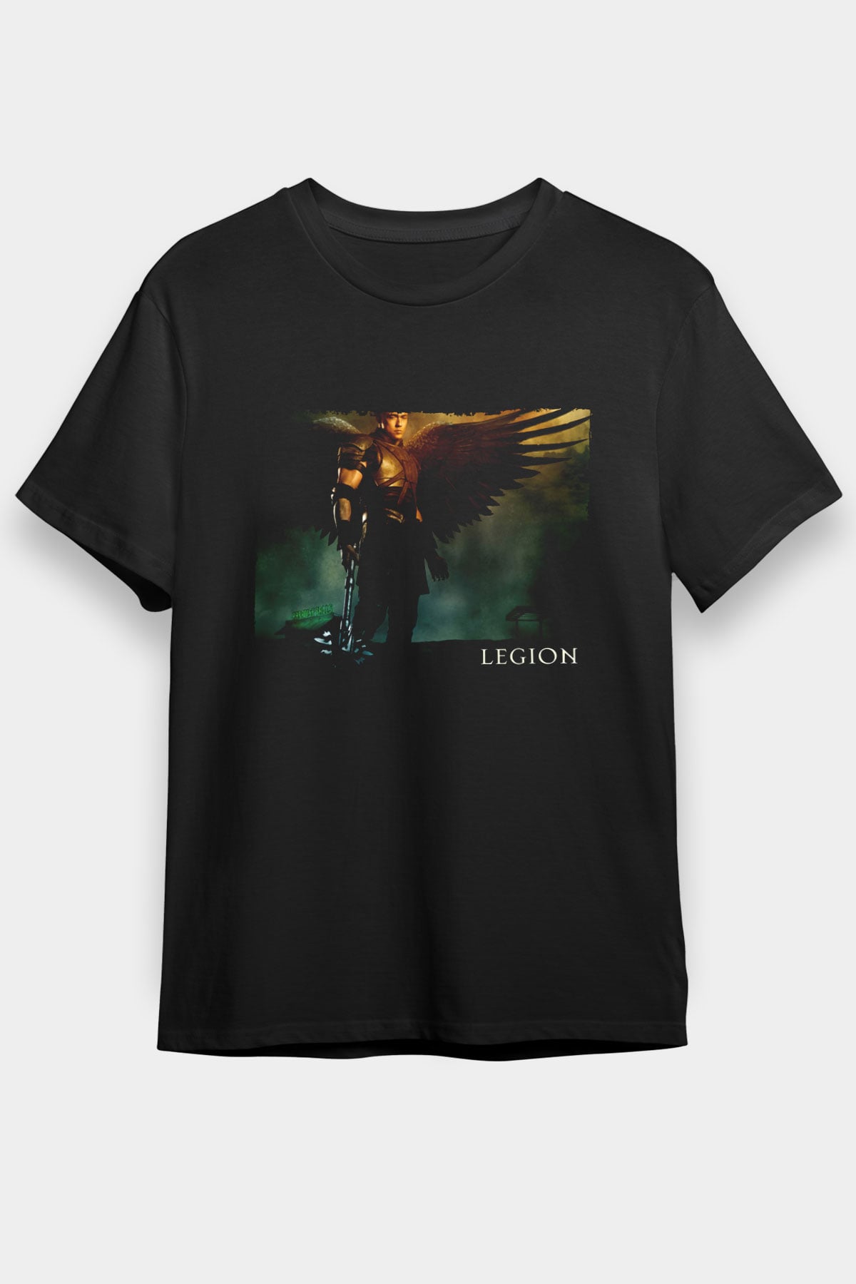 Unisex Legion Baskılı Siyah Tshirt