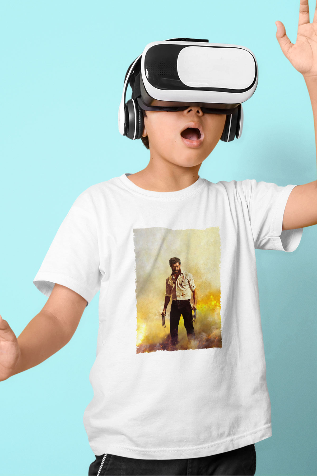 Unisex Logan Baskılı Beyaz Çocuk Tshirt