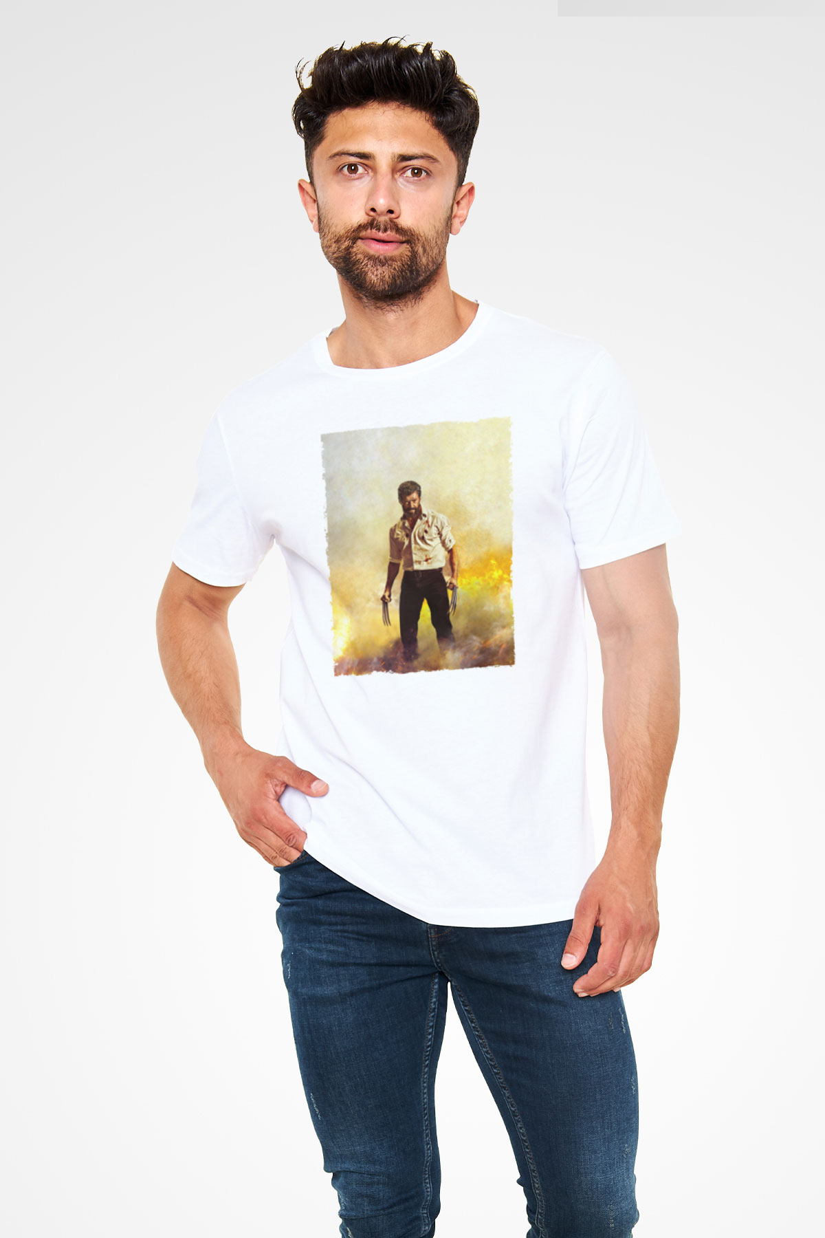 Unisex Logan Baskılı Beyaz Tshirt