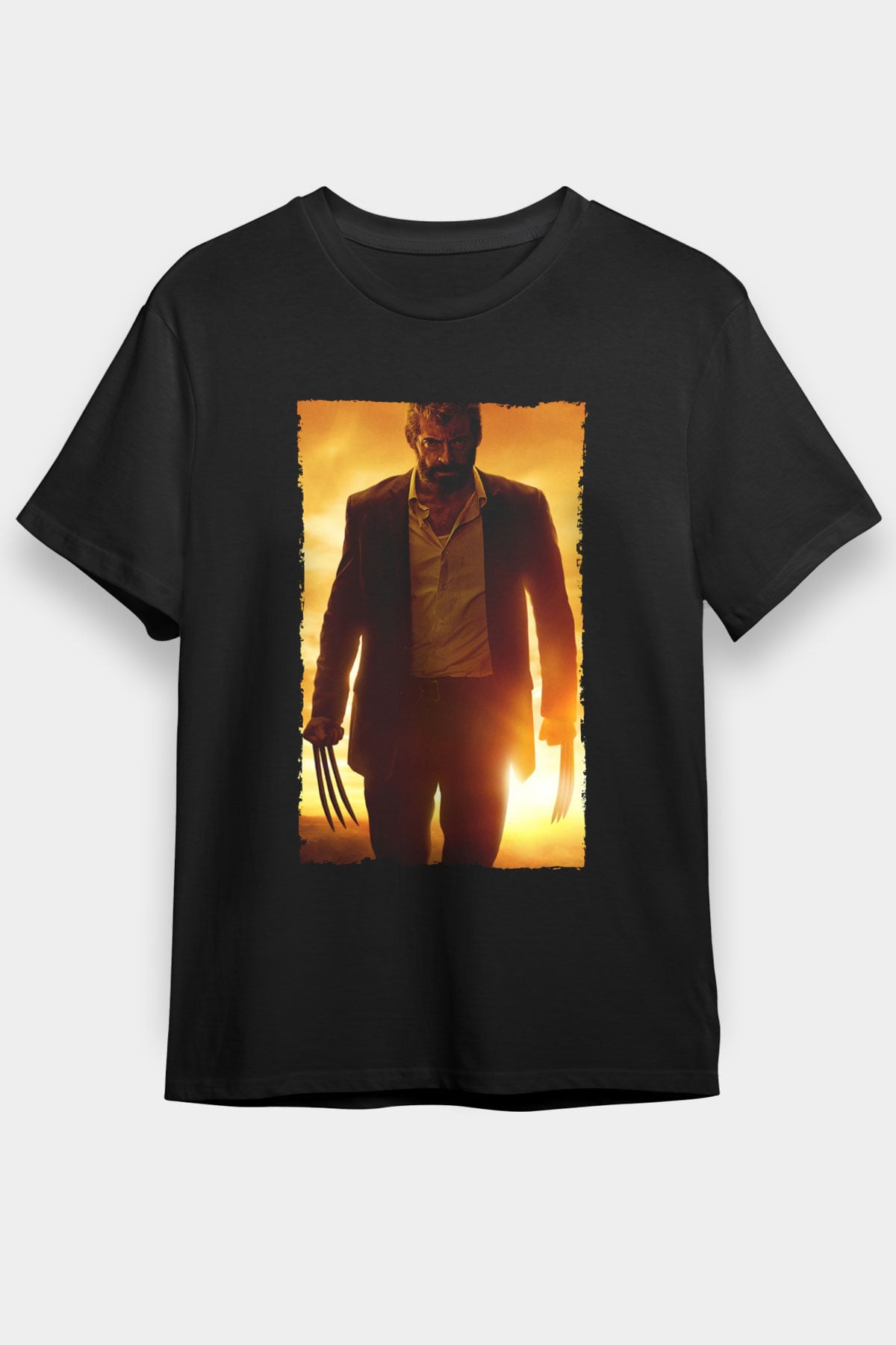 Unisex Logan Baskılı Siyah Tişört