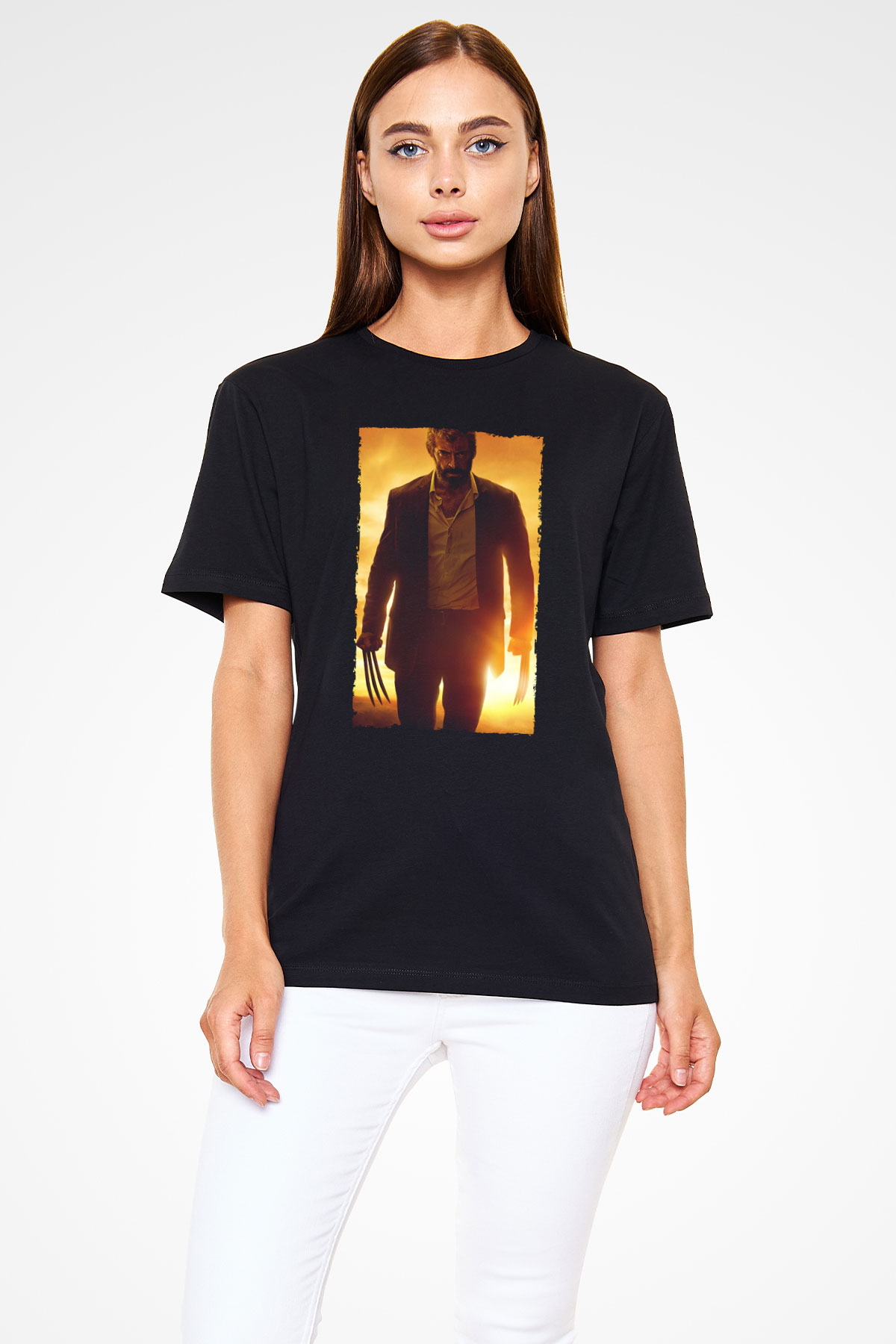 Unisex Logan Baskılı Siyah Tişört