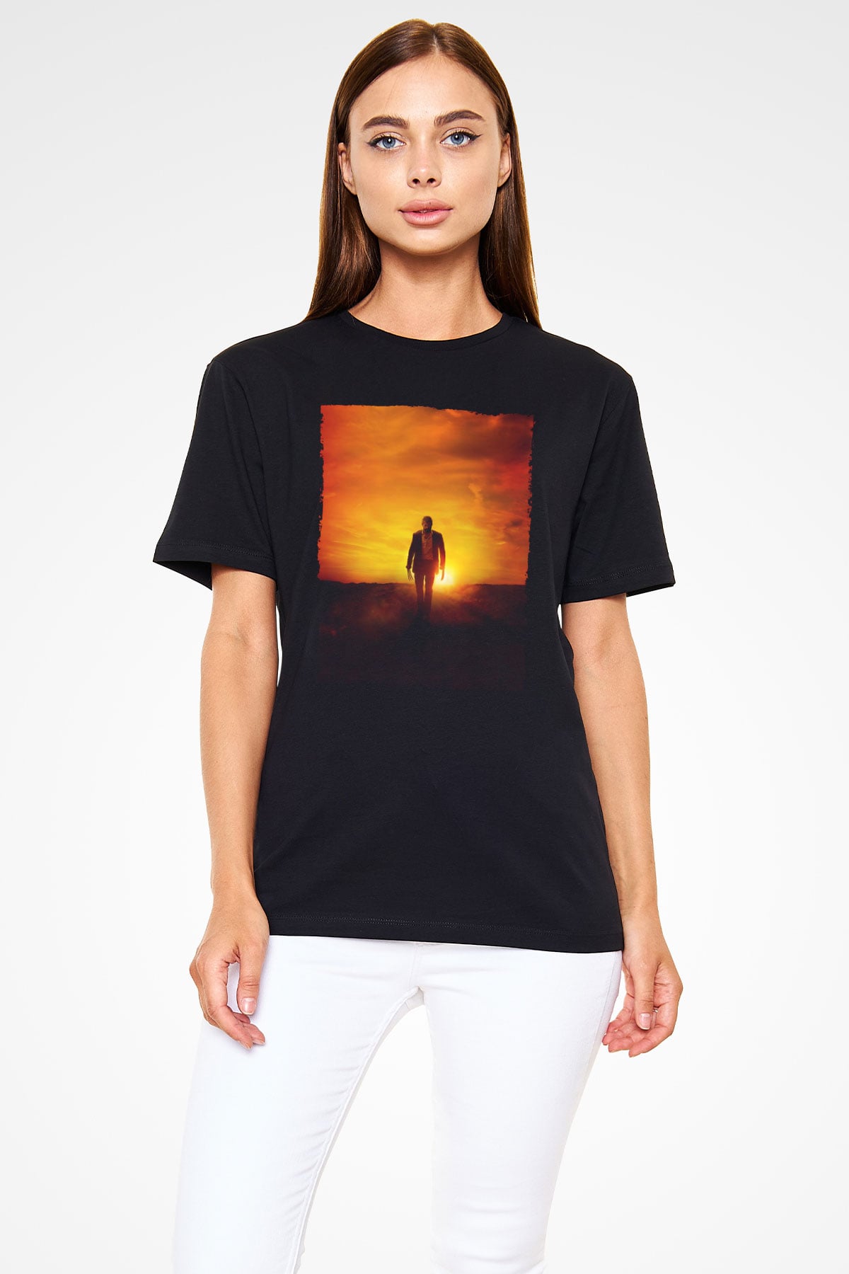 Unisex Logan Baskılı Siyah Tshirt