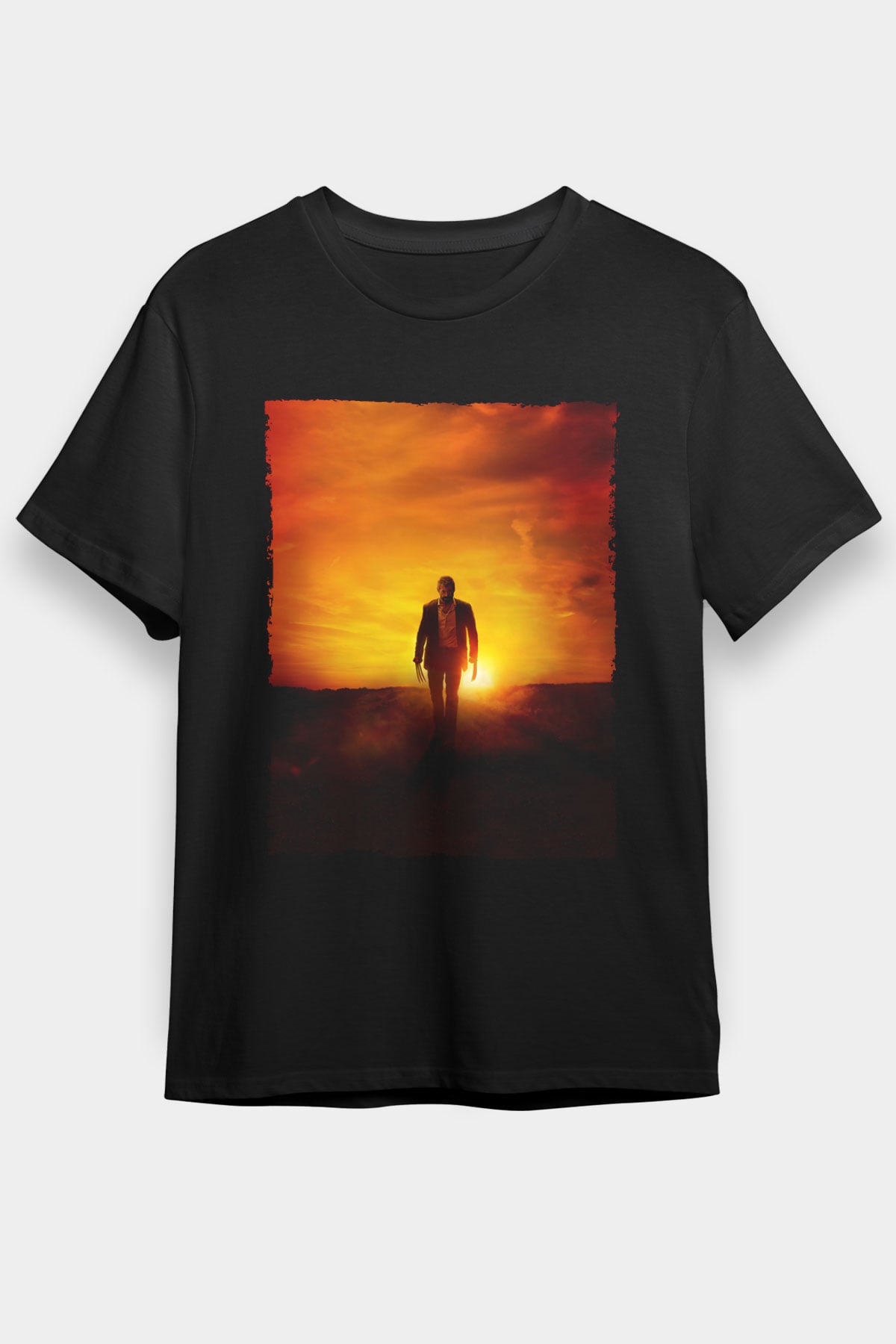 Unisex Logan Baskılı Siyah Tshirt