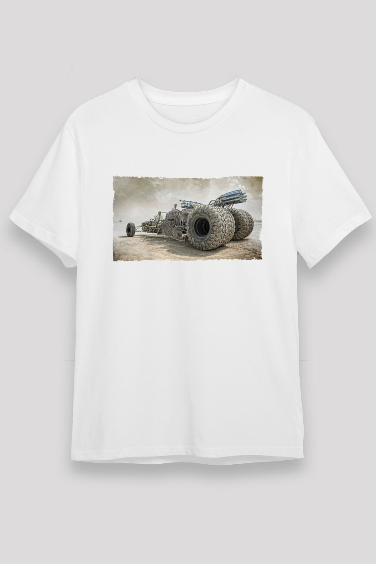 Unisex Mad Max Fury Road Baskılı Beyaz T-shirt