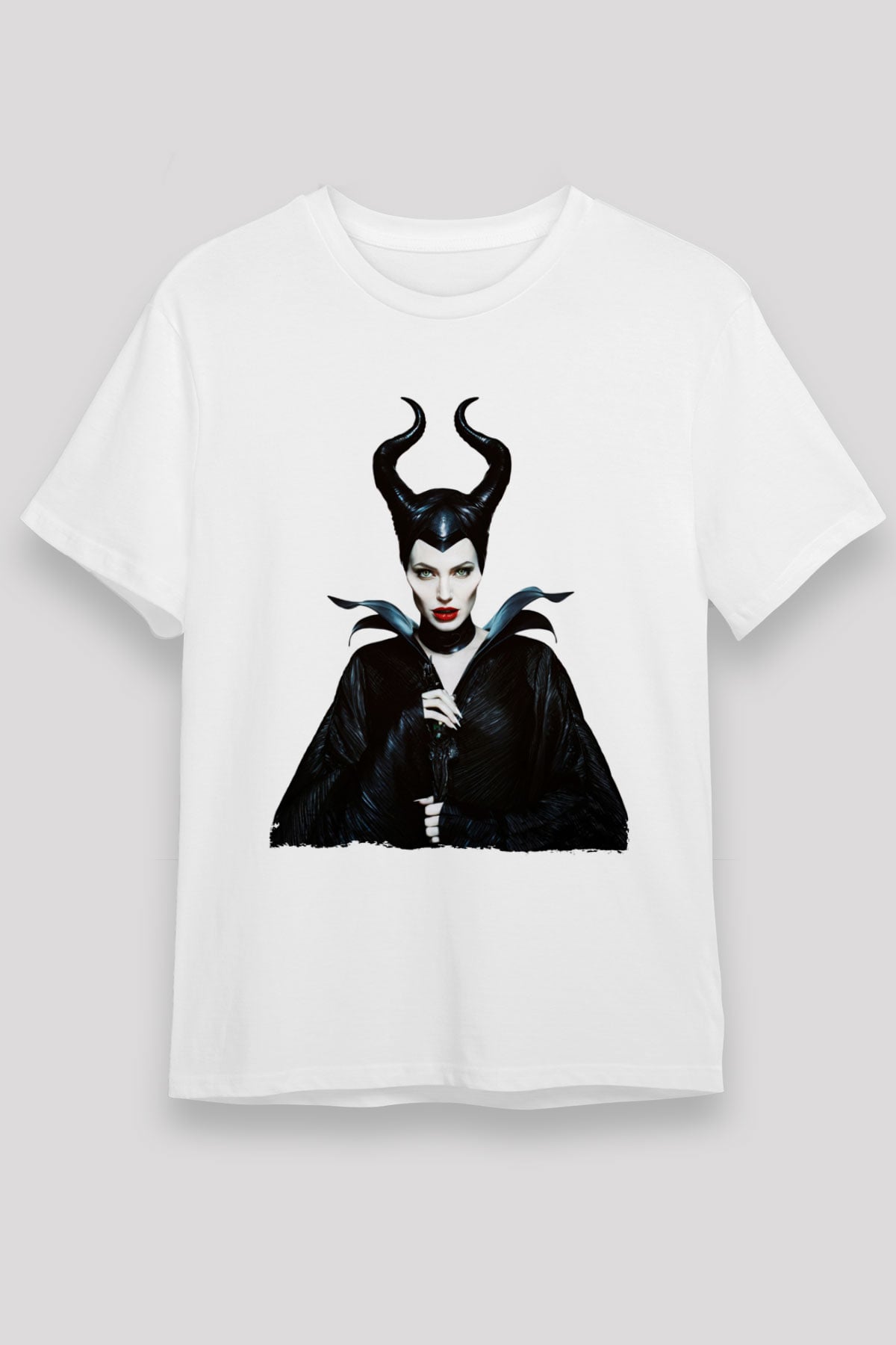 Unisex Malefiz (Maleficent) Baskılı Beyaz Tshirt