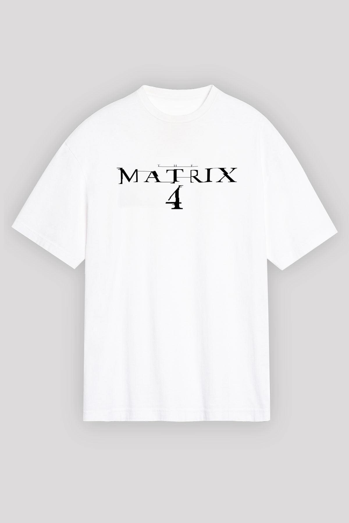 Unisex Matrix 4 Baskılı Beyaz T-shirt