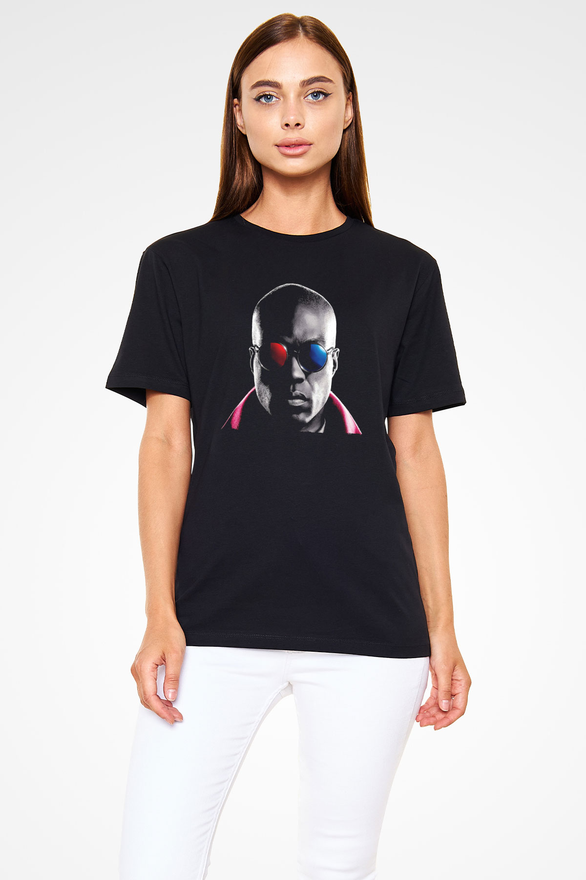Unisex Matrix Baskılı Siyah Unisex T-Shirt