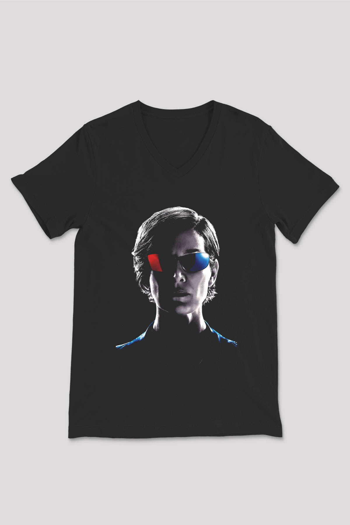 Unisex Matrix Resurrections (The Matrix Resurrections) Baskılı Siyah V Yaka Tshirt