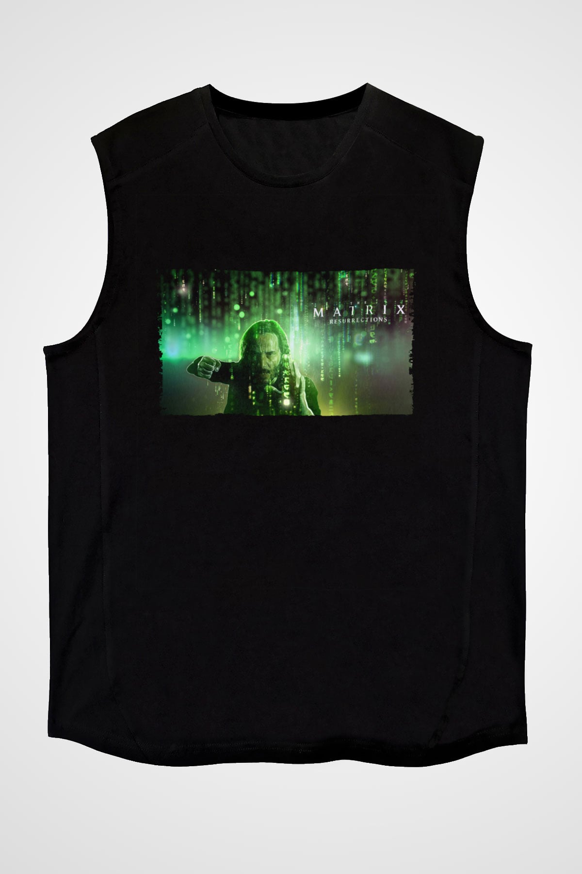 Unisex Matrix Resurrections (The Matrix Resurrections) Baskılı Siyah Kolsuz T-shirt