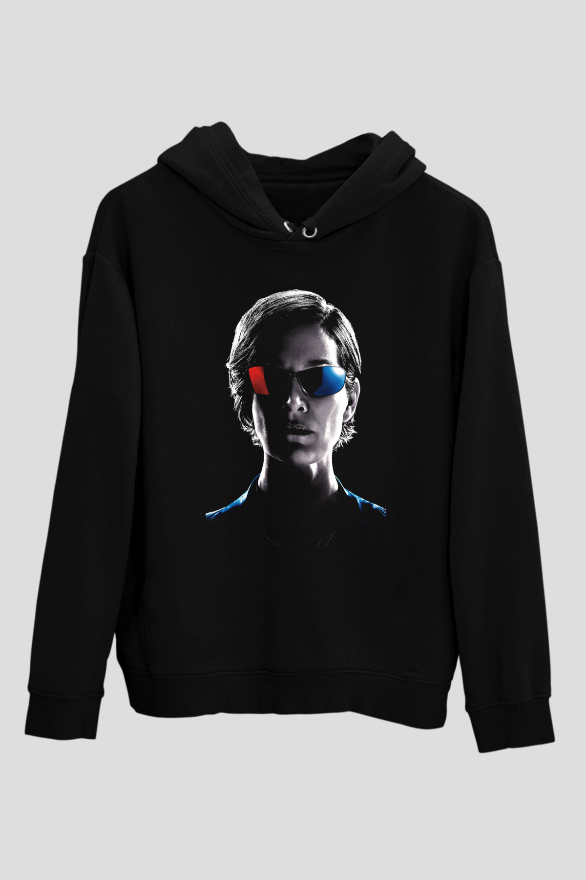 Unisex Matrix Resurrections (The Matrix Resurrections) Baskılı Siyah Kapüşonlu Sweatshirt