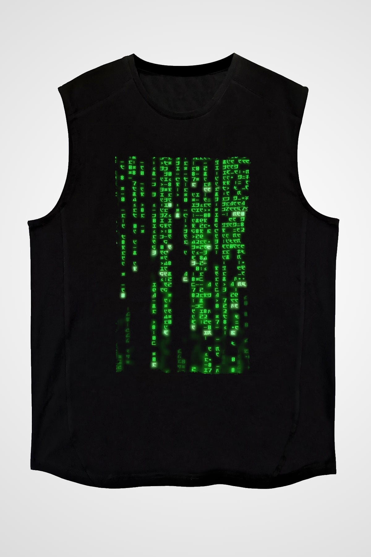 Unisex Matrix (The Matrix) Baskılı Siyah Unisex Kolsuz Tshirt