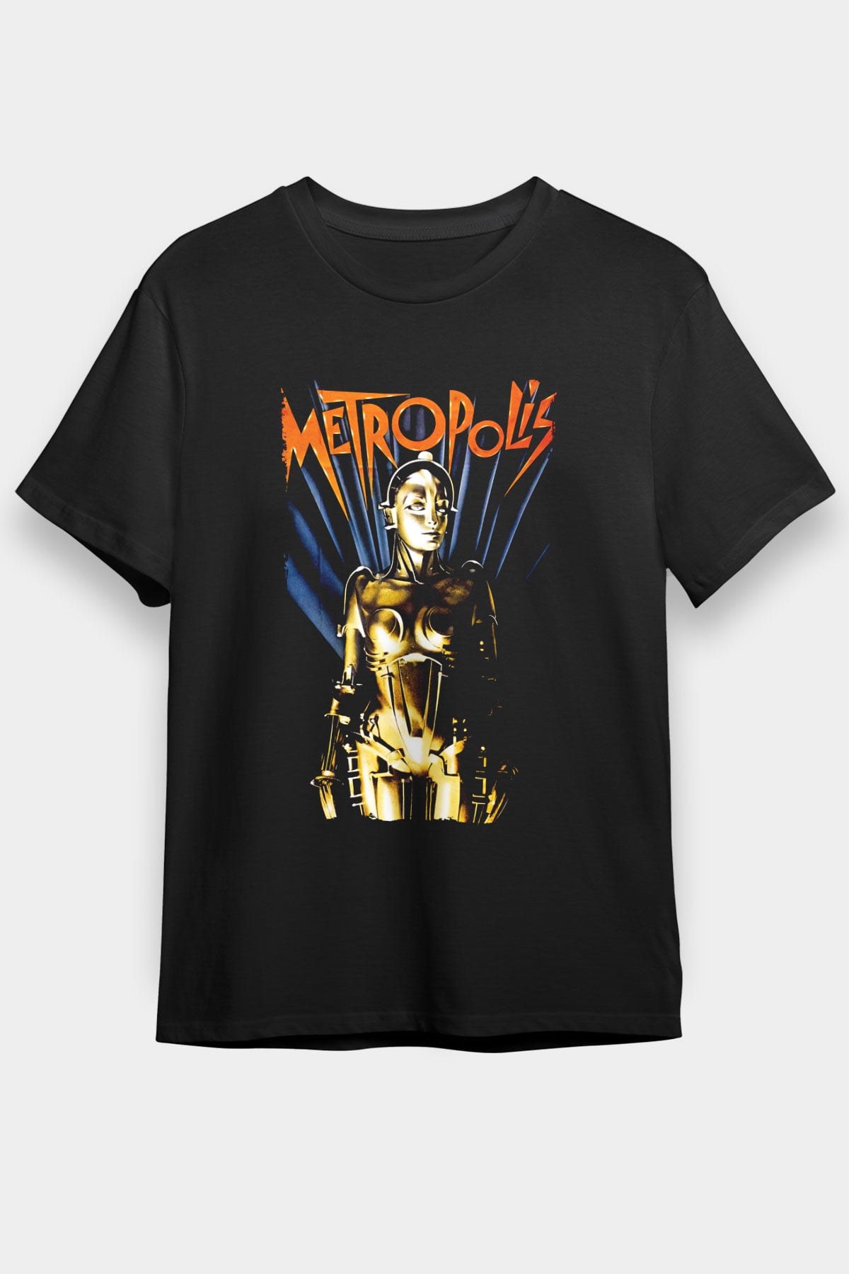 Unisex Metropolis Baskılı Siyah Tişört