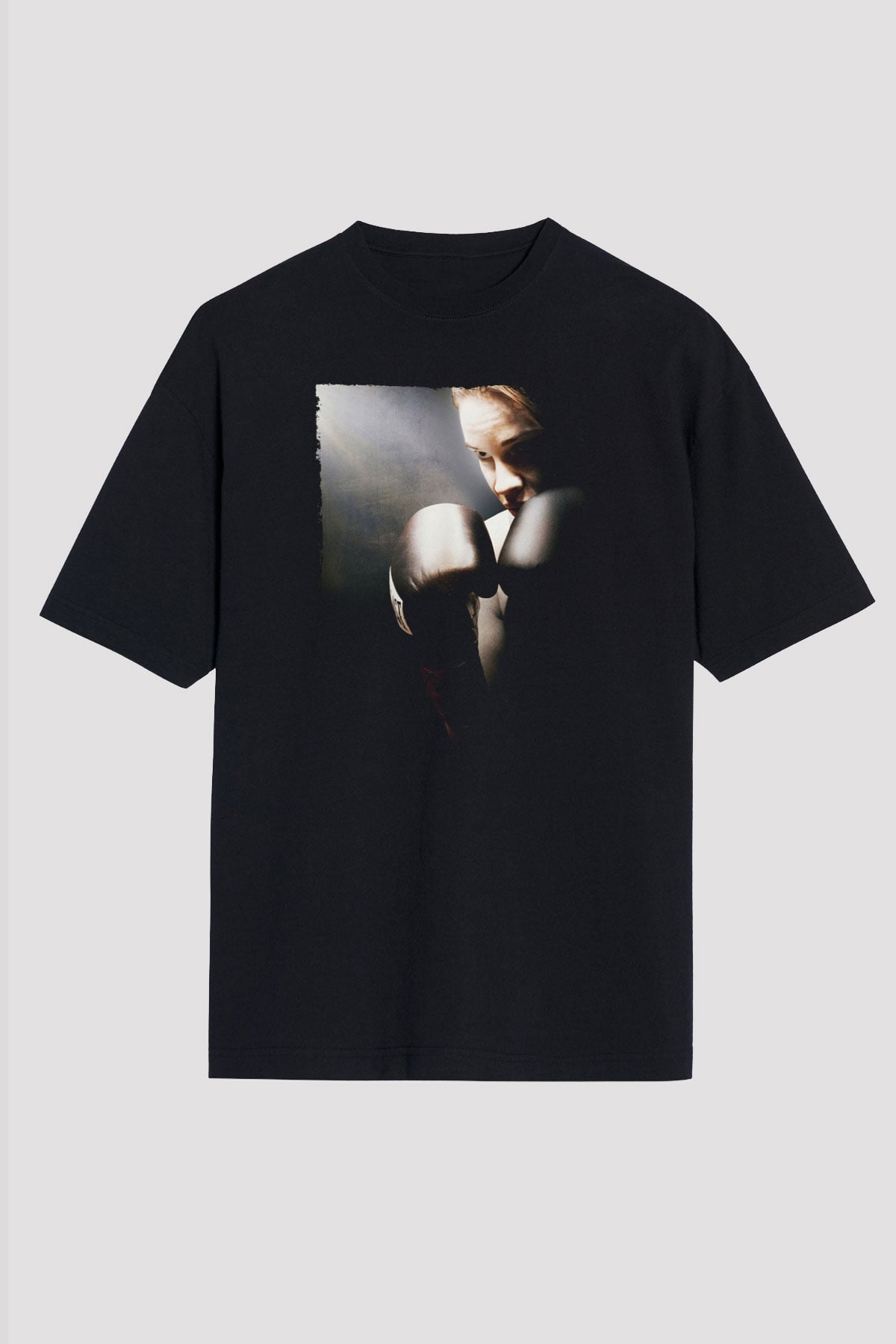 Unisex Milyonluk Bebek (Million Dollar Baby) Baskılı Siyah Oversize Tişört