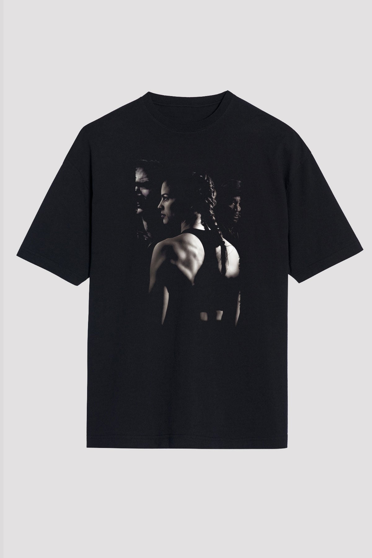 Unisex Milyonluk Bebek (Million Dollar Baby) Baskılı Siyah Oversize Tshirt