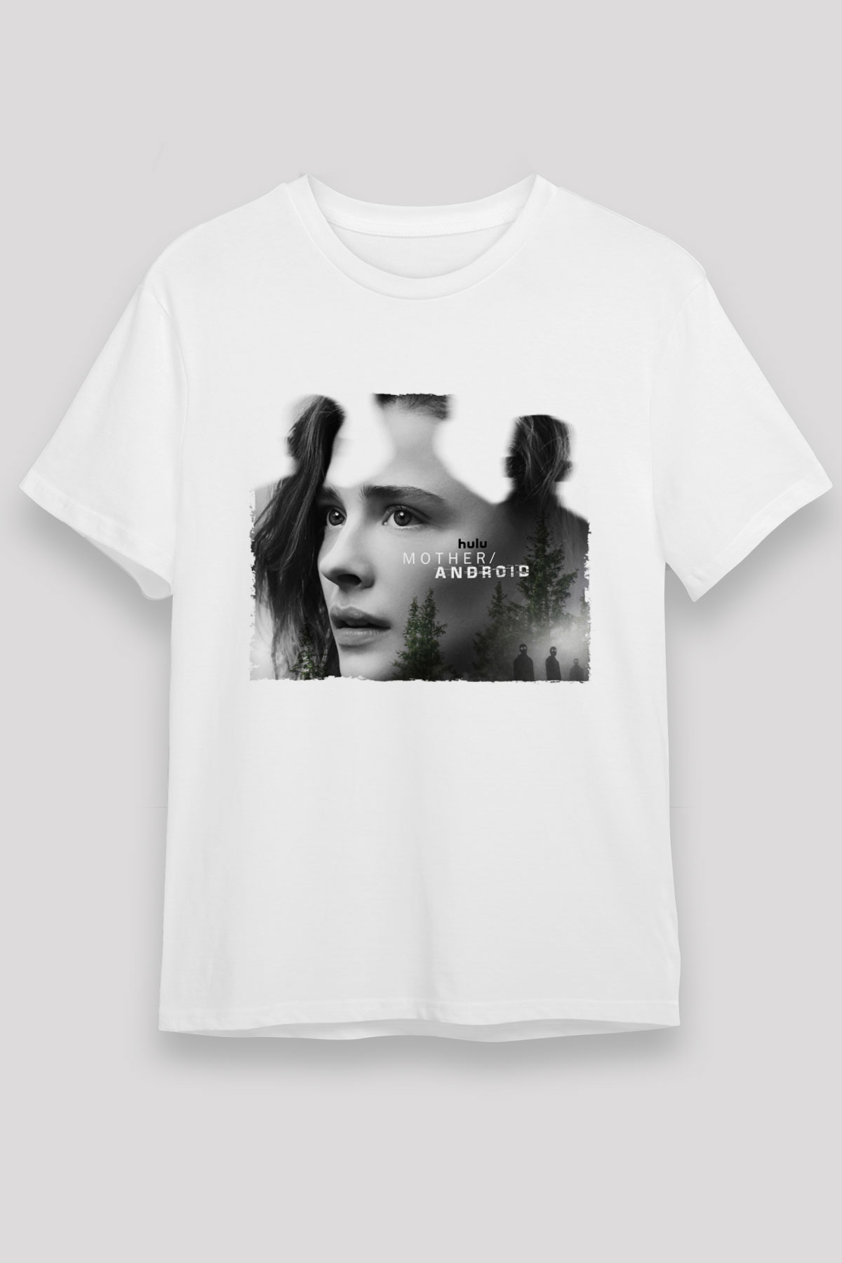 Unisex Mother Android Baskılı Beyaz Tişört