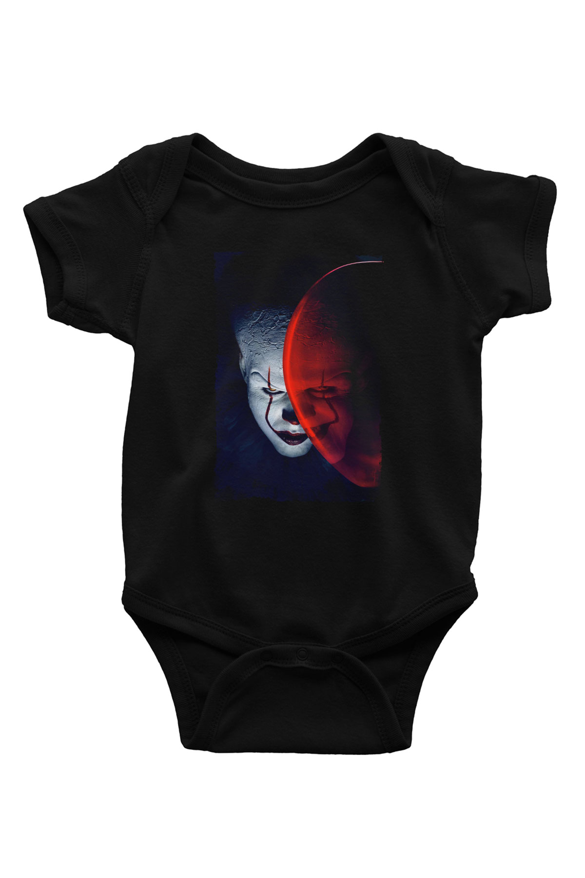 Unisex O (IT) Baskılı Siyah Bebek Body - Zıbın