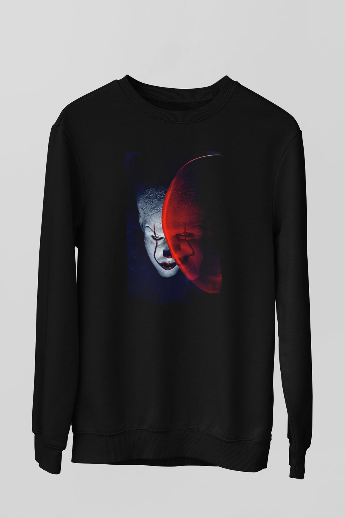 Unisex O (IT) Baskılı Siyah Sweatshirt