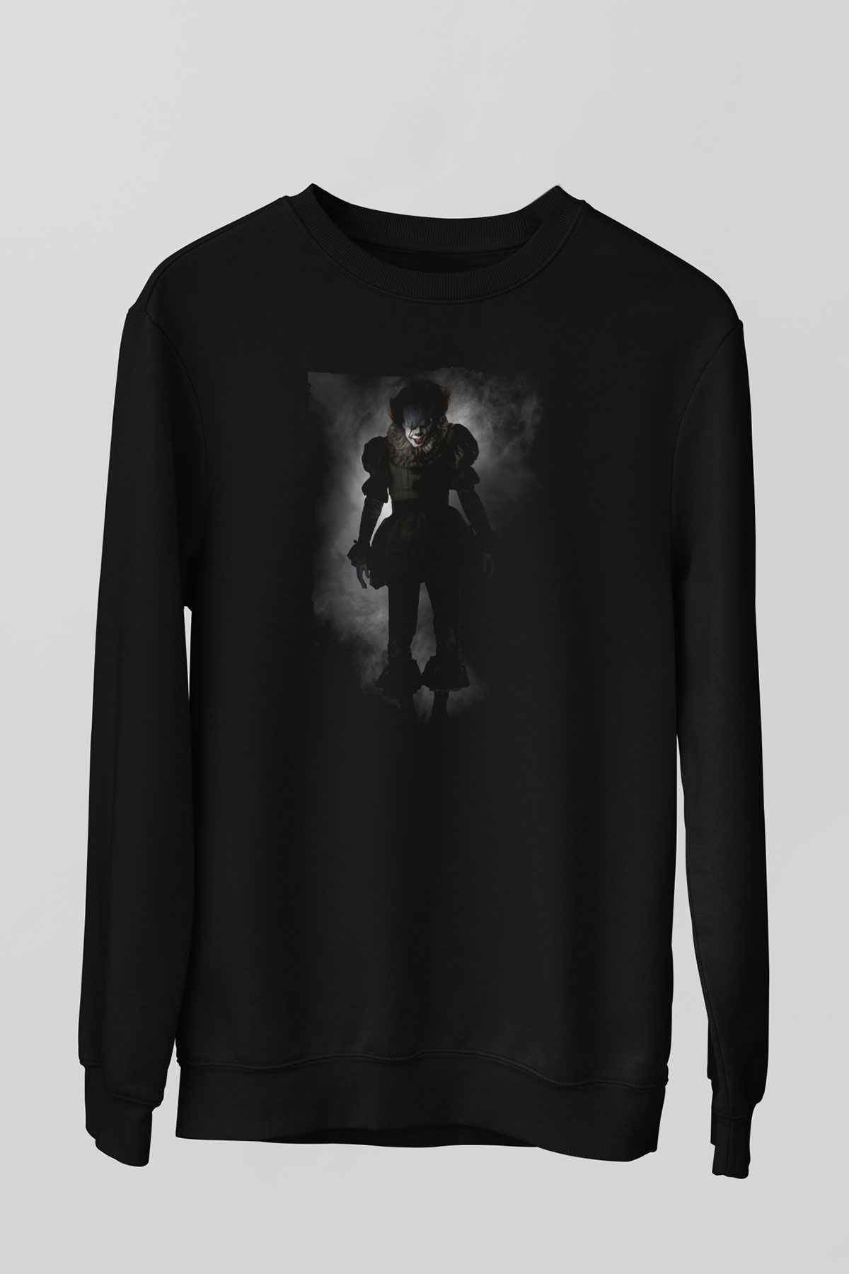 Unisex O (IT) Baskılı Siyah Sweatshirt