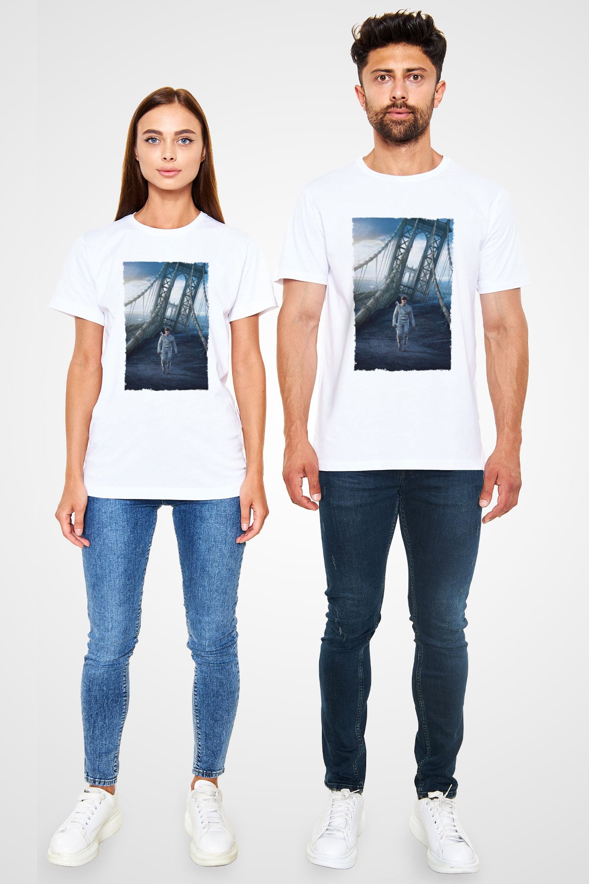 Unisex Oblivion Baskılı Beyaz Tişört