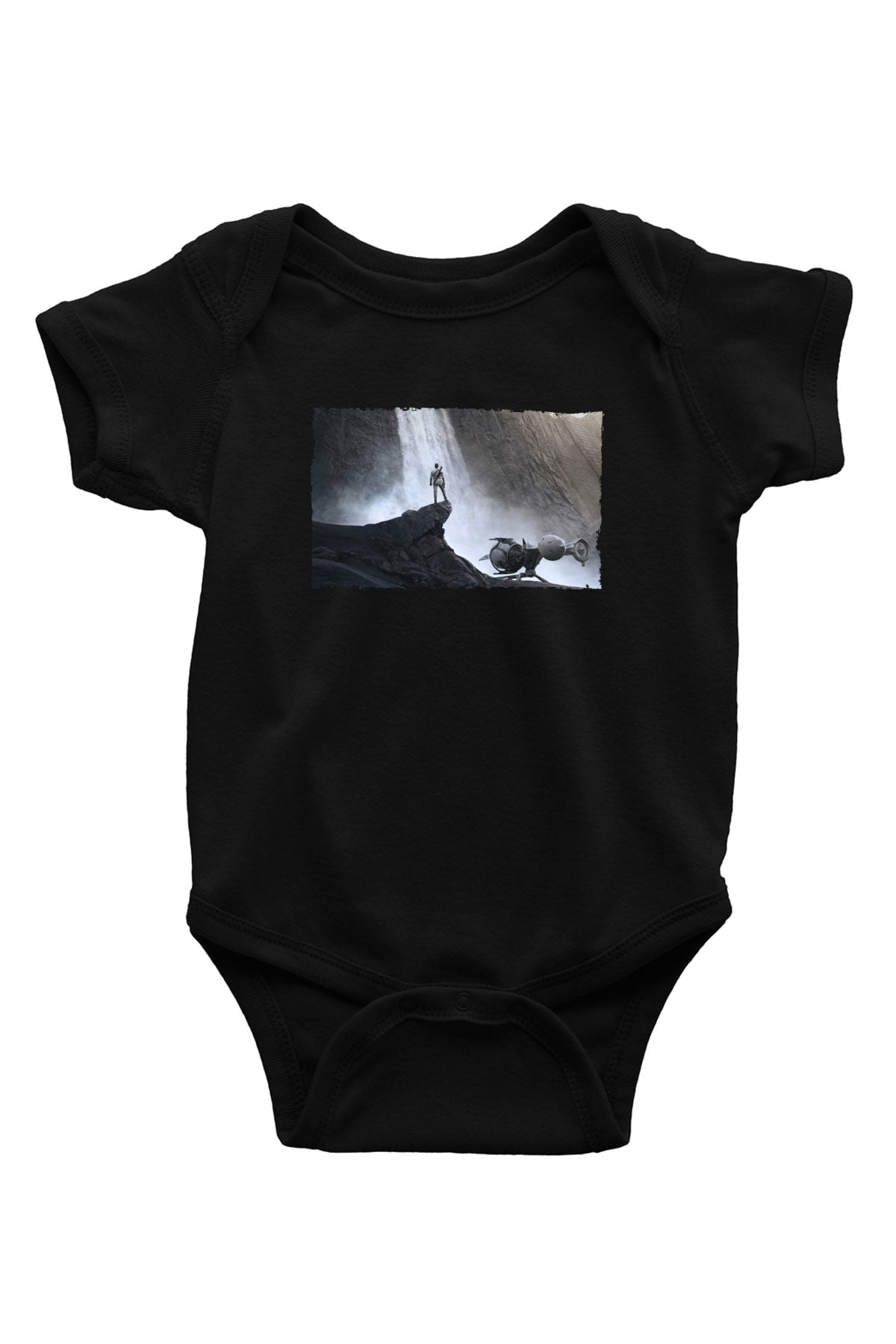 Unisex Oblivion Baskılı Siyah Bebek Body - Zıbın