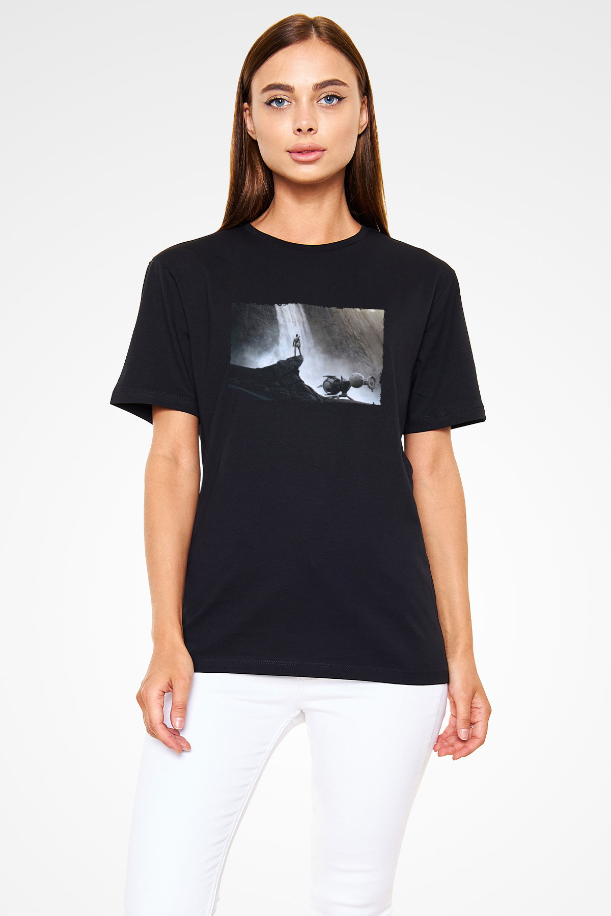 Unisex Oblivion Baskılı Siyah T-Shirt
