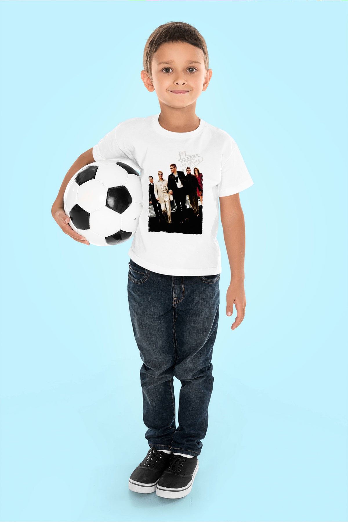 Unisex Ocean's Eleven Baskılı Beyaz Çocuk Tshirt