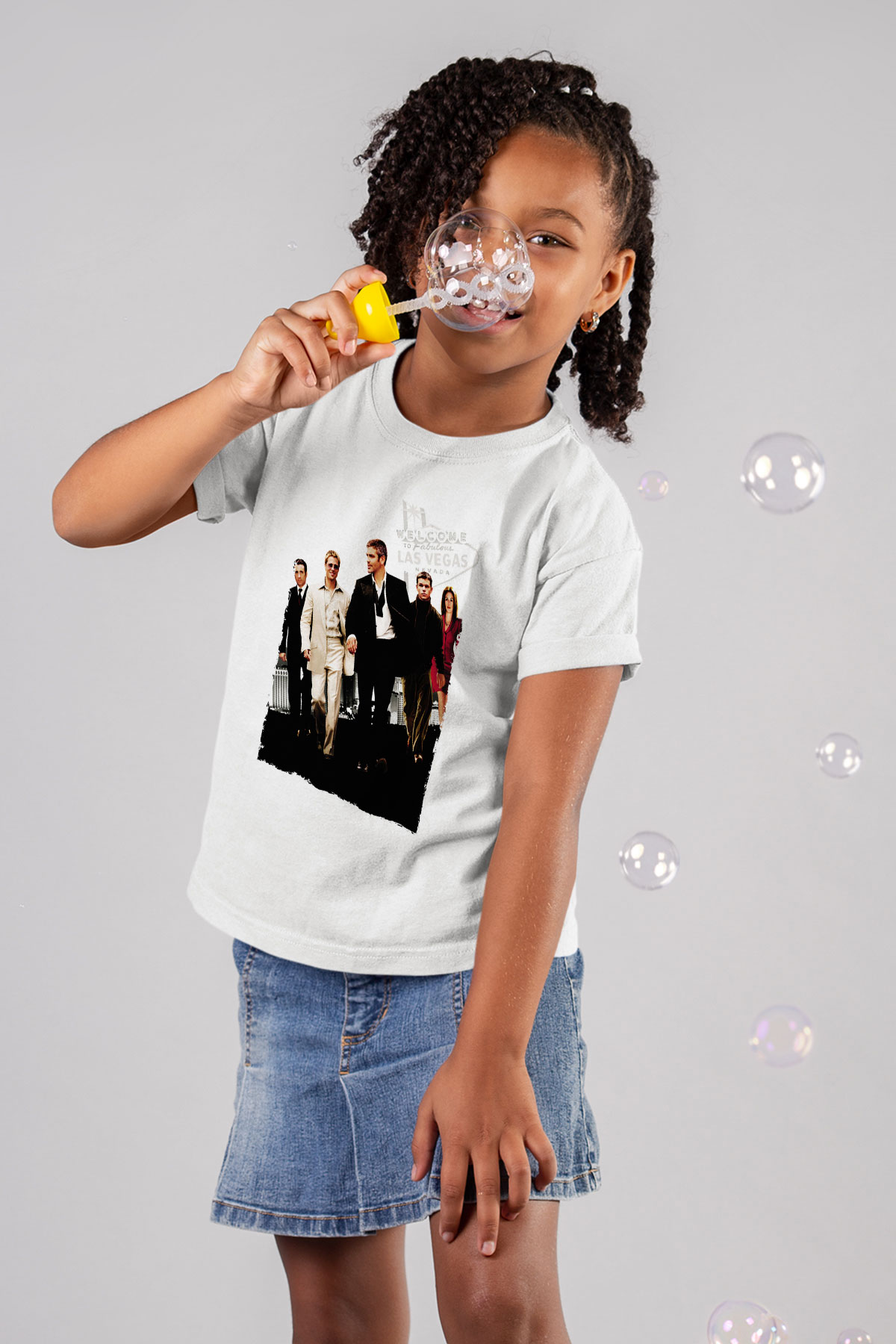 Unisex Ocean's Eleven Baskılı Beyaz Çocuk Tshirt