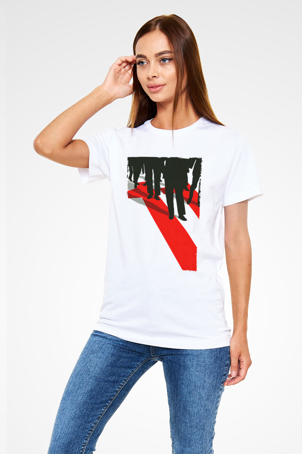 Unisex Ocean's Eleven Baskılı Beyaz Tişört