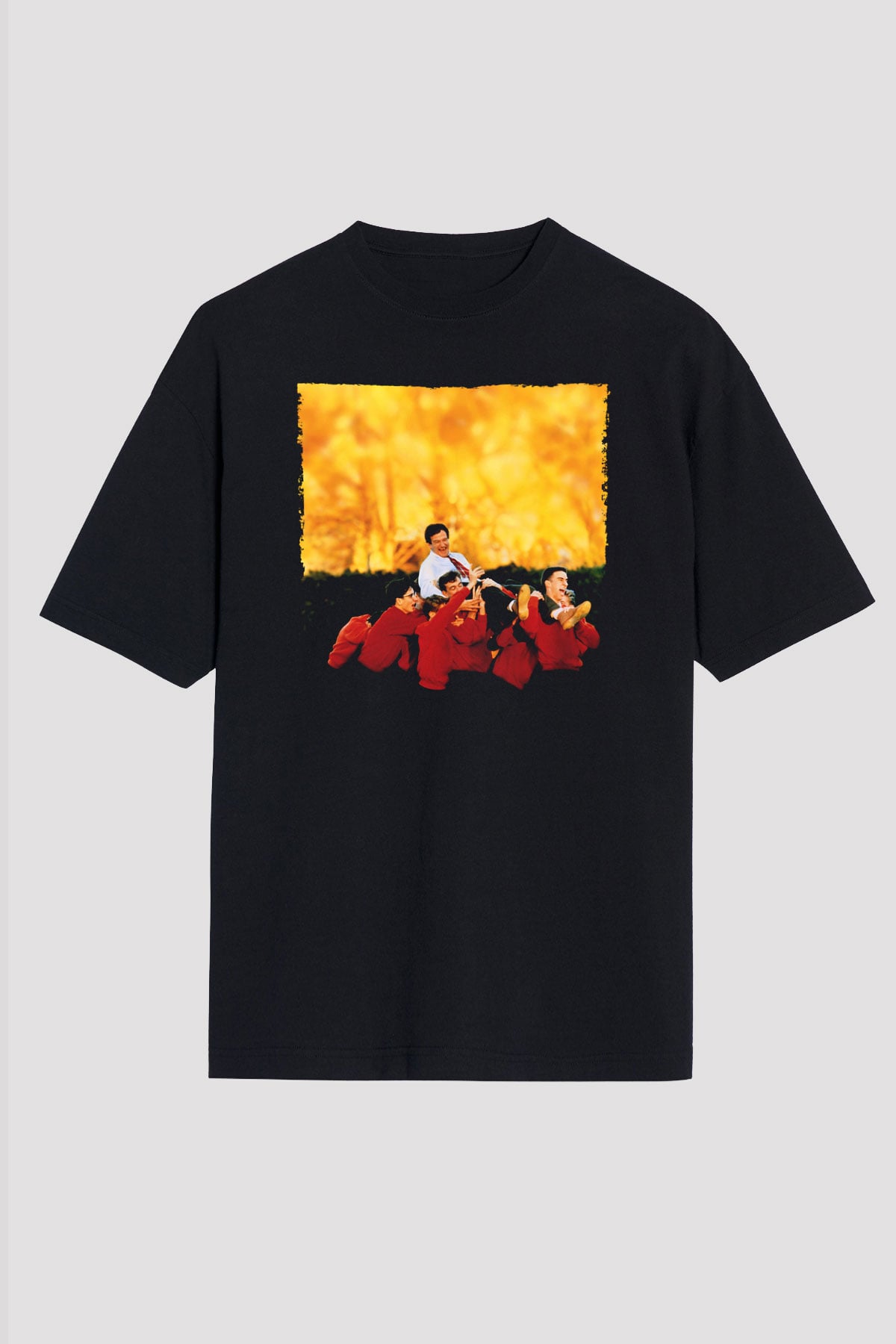 Unisex Ölü Ozanlar Derneği (Dead Poets Society) Baskılı Siyah Oversize Tişört
