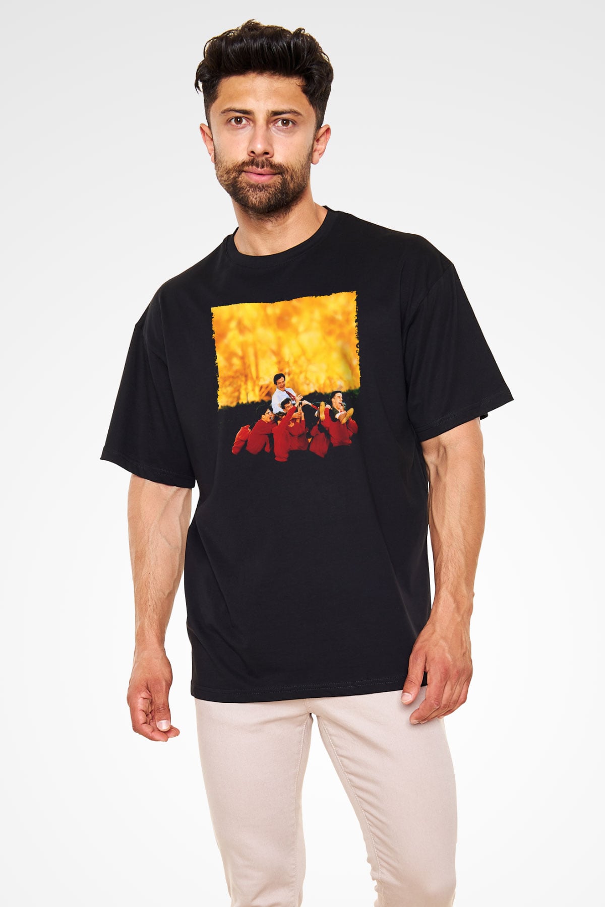 Unisex Ölü Ozanlar Derneği (Dead Poets Society) Baskılı Siyah Oversize Tişört