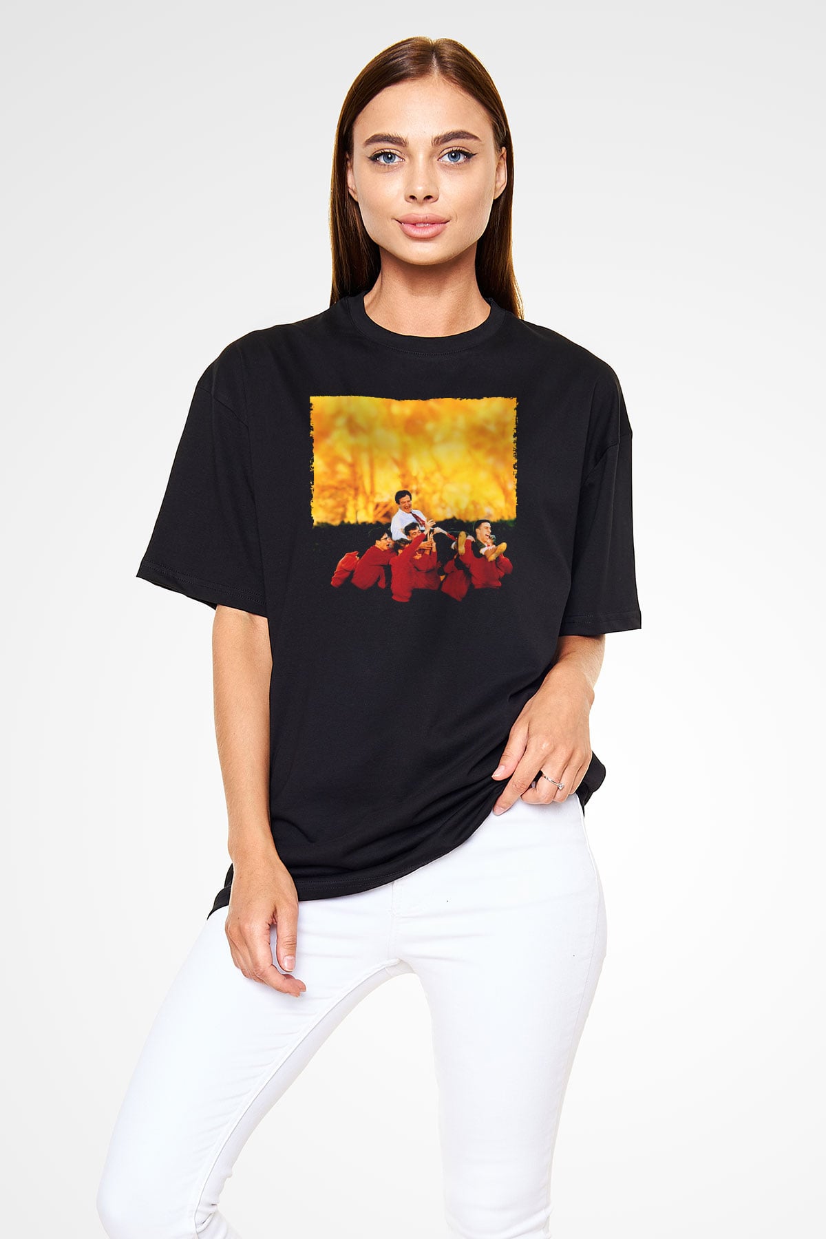 Unisex Ölü Ozanlar Derneği (Dead Poets Society) Baskılı Siyah Oversize Tişört