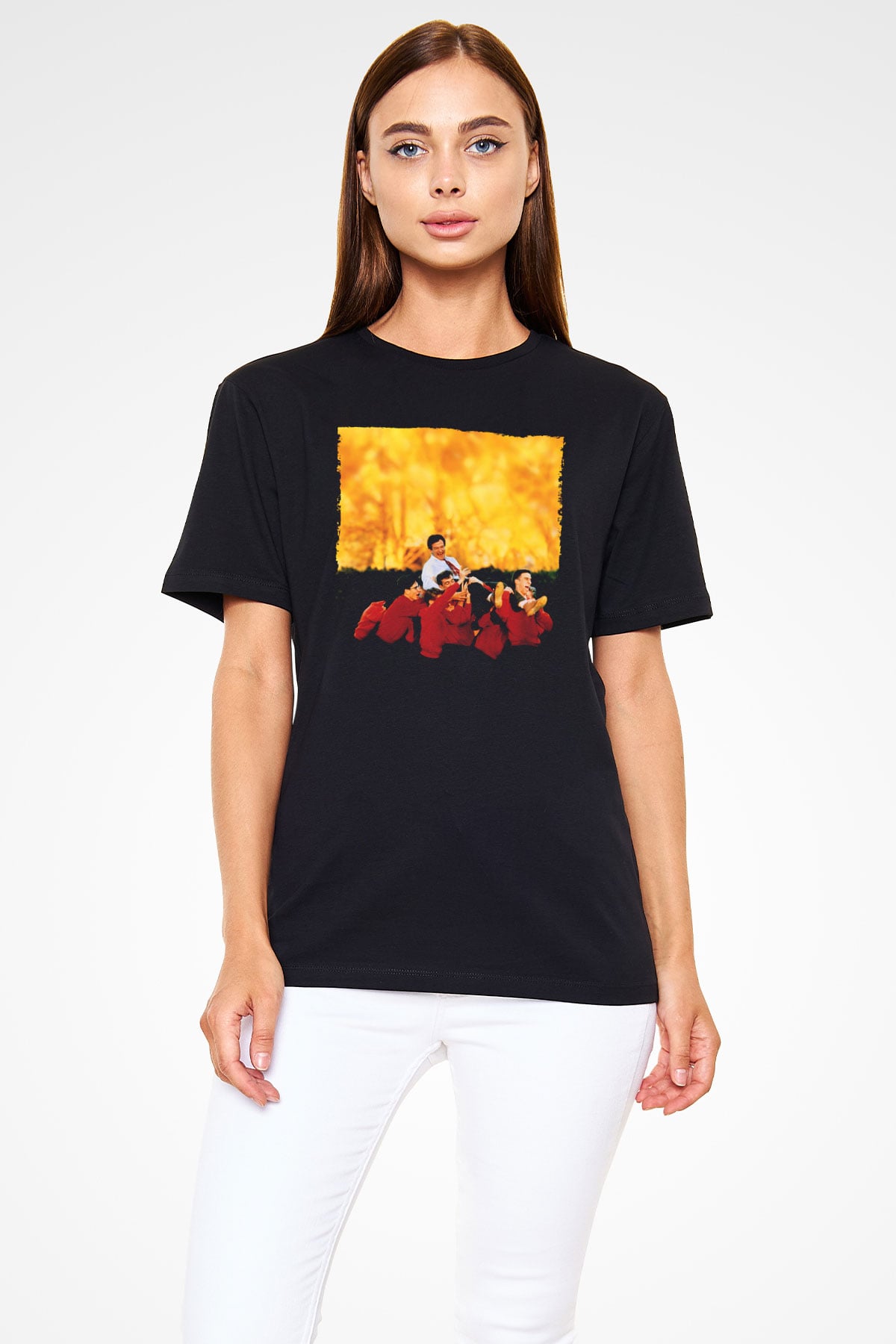 Unisex Ölü Ozanlar Derneği (Dead Poets Society) Baskılı Siyah Tişört