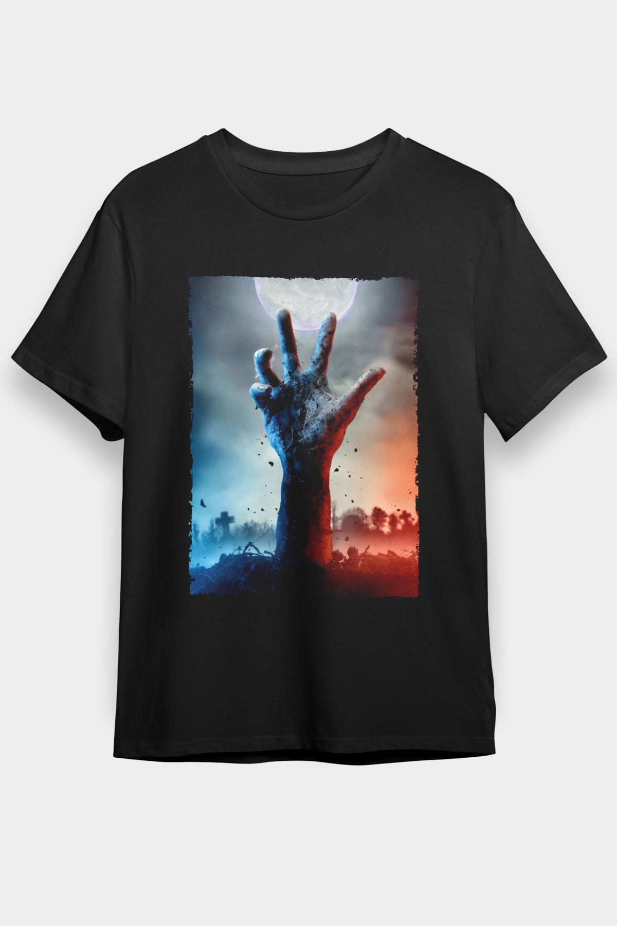 Unisex Ölüler Ölmez (The Dead Don't Die) Baskılı Siyah T-Shirt
