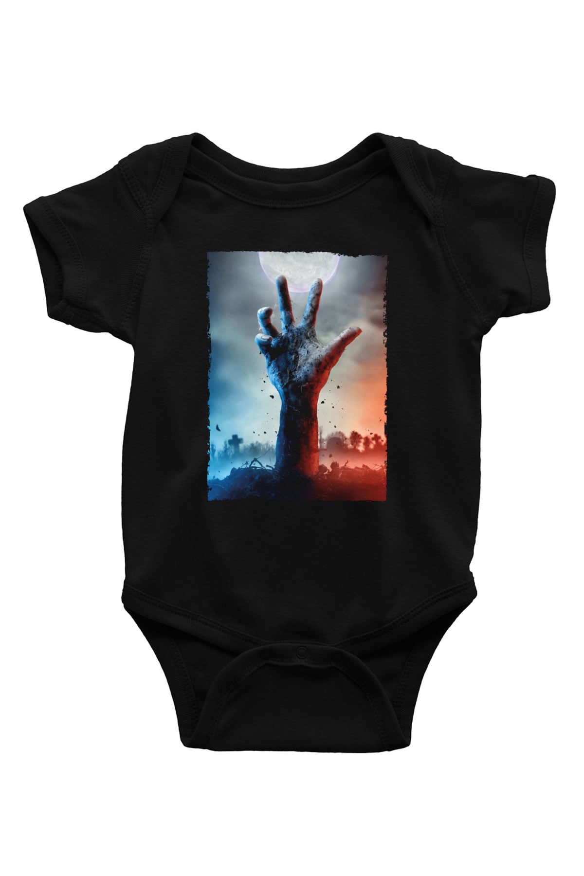 Unisex Ölüler Ölmez (The Dead Don't Die) Baskılı Siyah Bebek Body - Zıbın