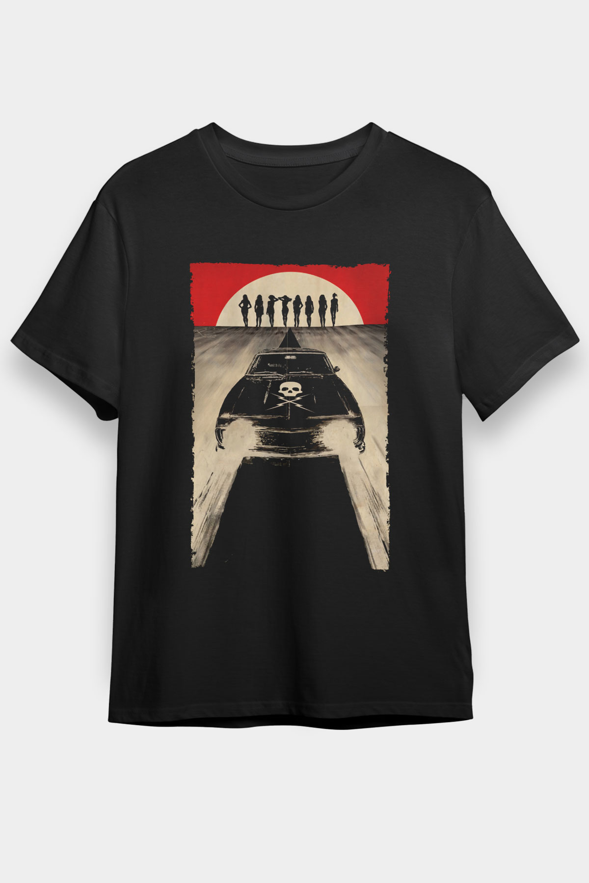 Unisex Ölüm Geçirmez (Death Proof) Baskılı Siyah Tshirt