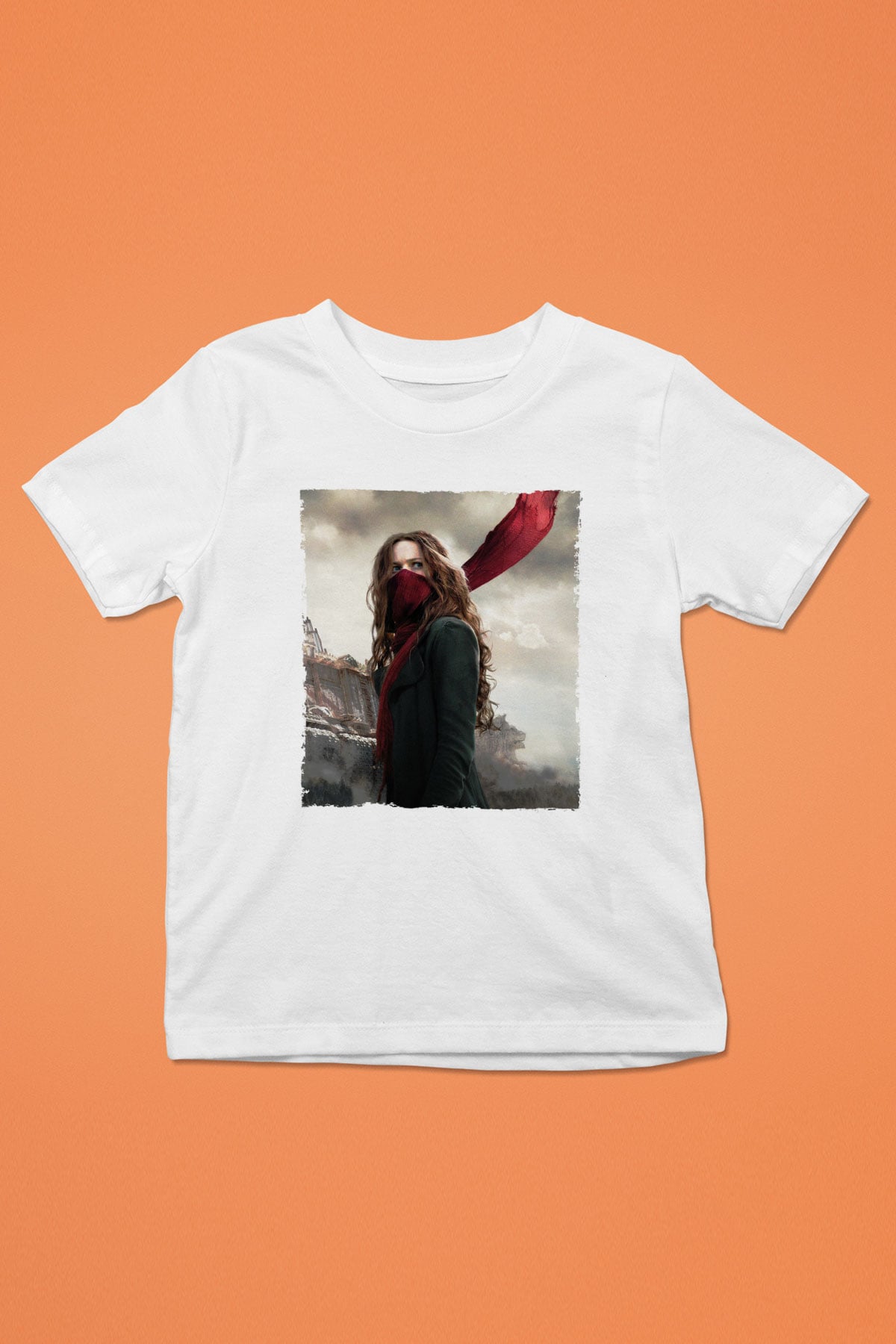 Unisex Ölümcül Makineler (Mortal Engines) Baskılı Beyaz Çocuk Tişört
