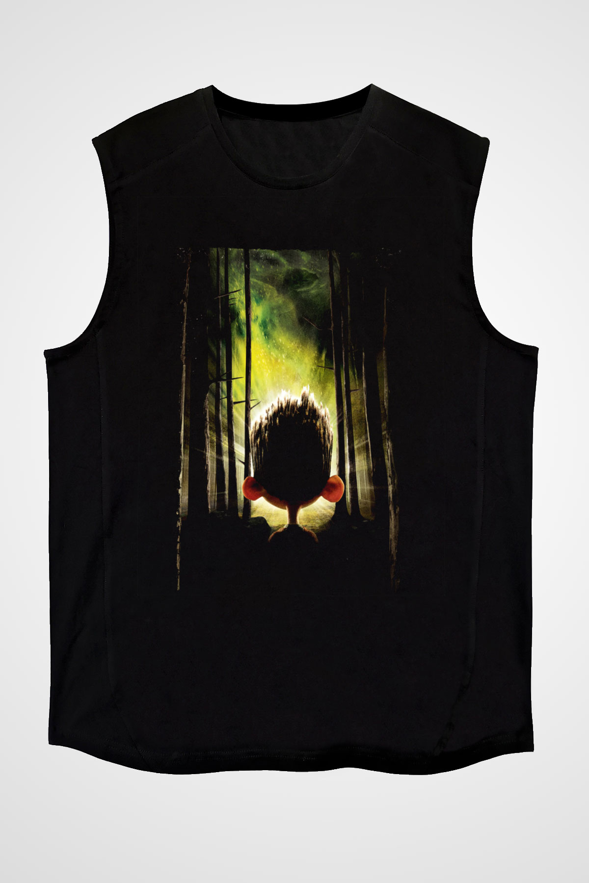 Unisex ParaNorman Baskılı Siyah Kolsuz Tshirt